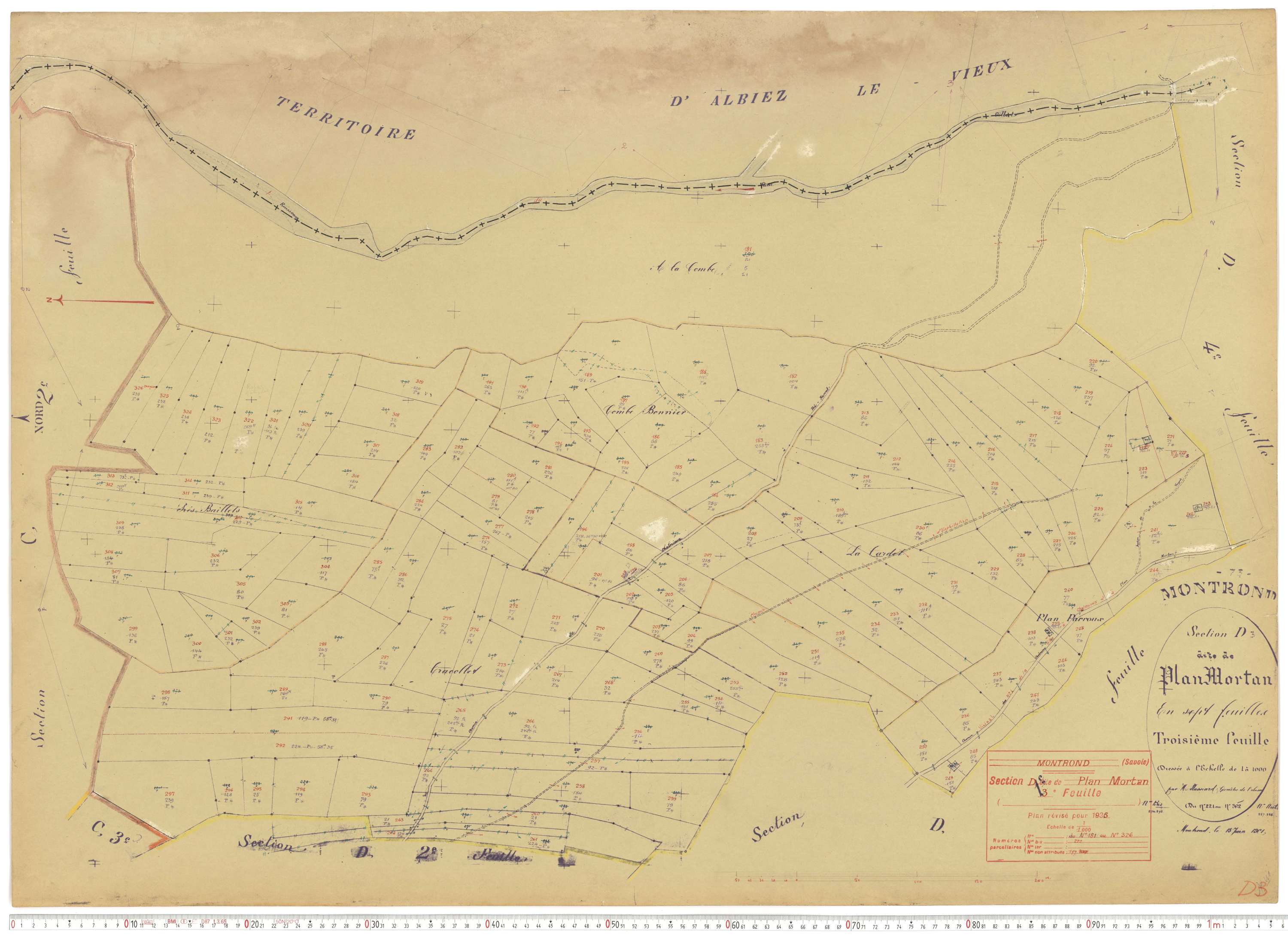 Albiez-Montrond - Plans cadastraux du cadastre rénové.