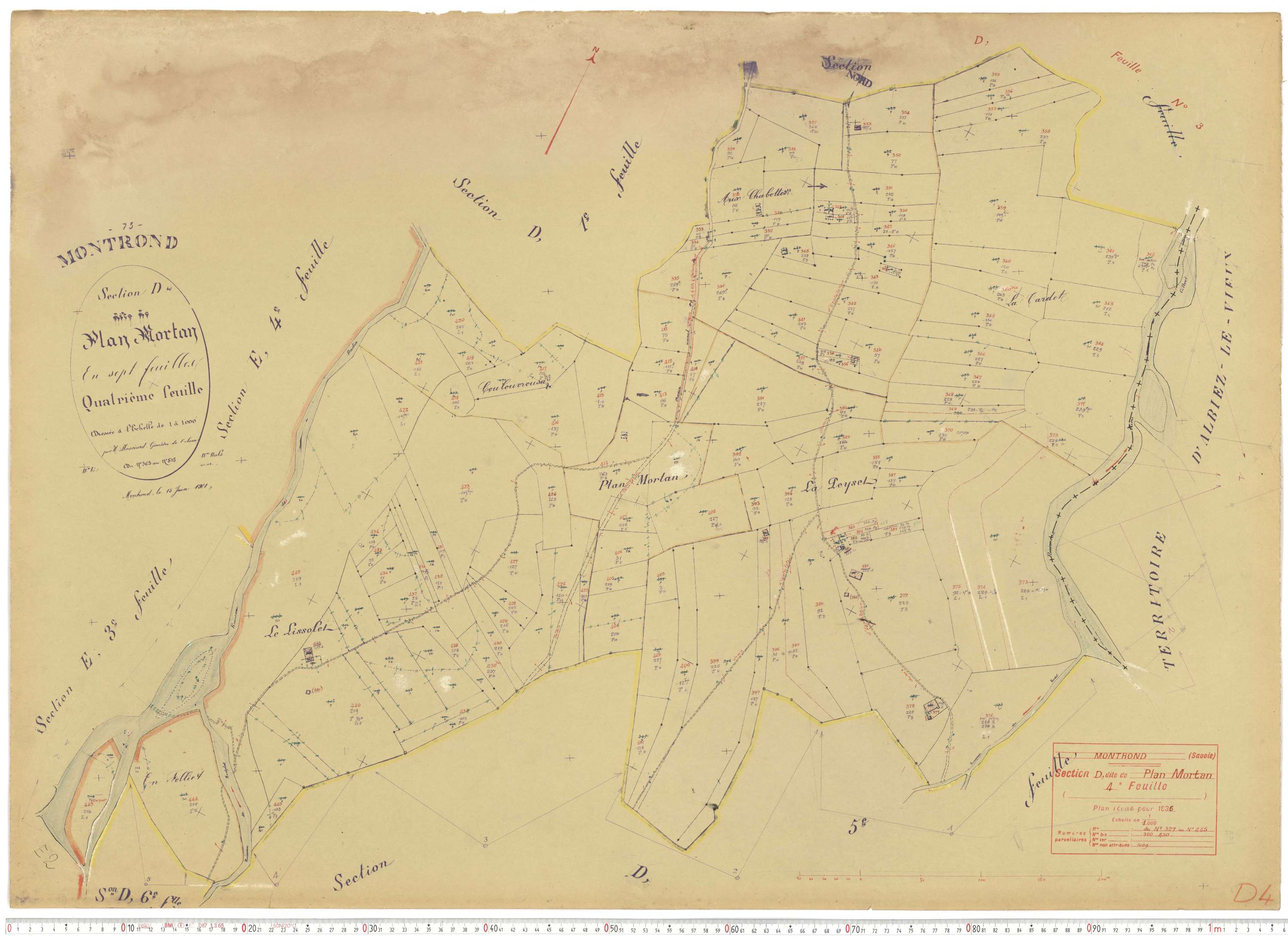 Albiez-Montrond - Plans cadastraux du cadastre rénové.