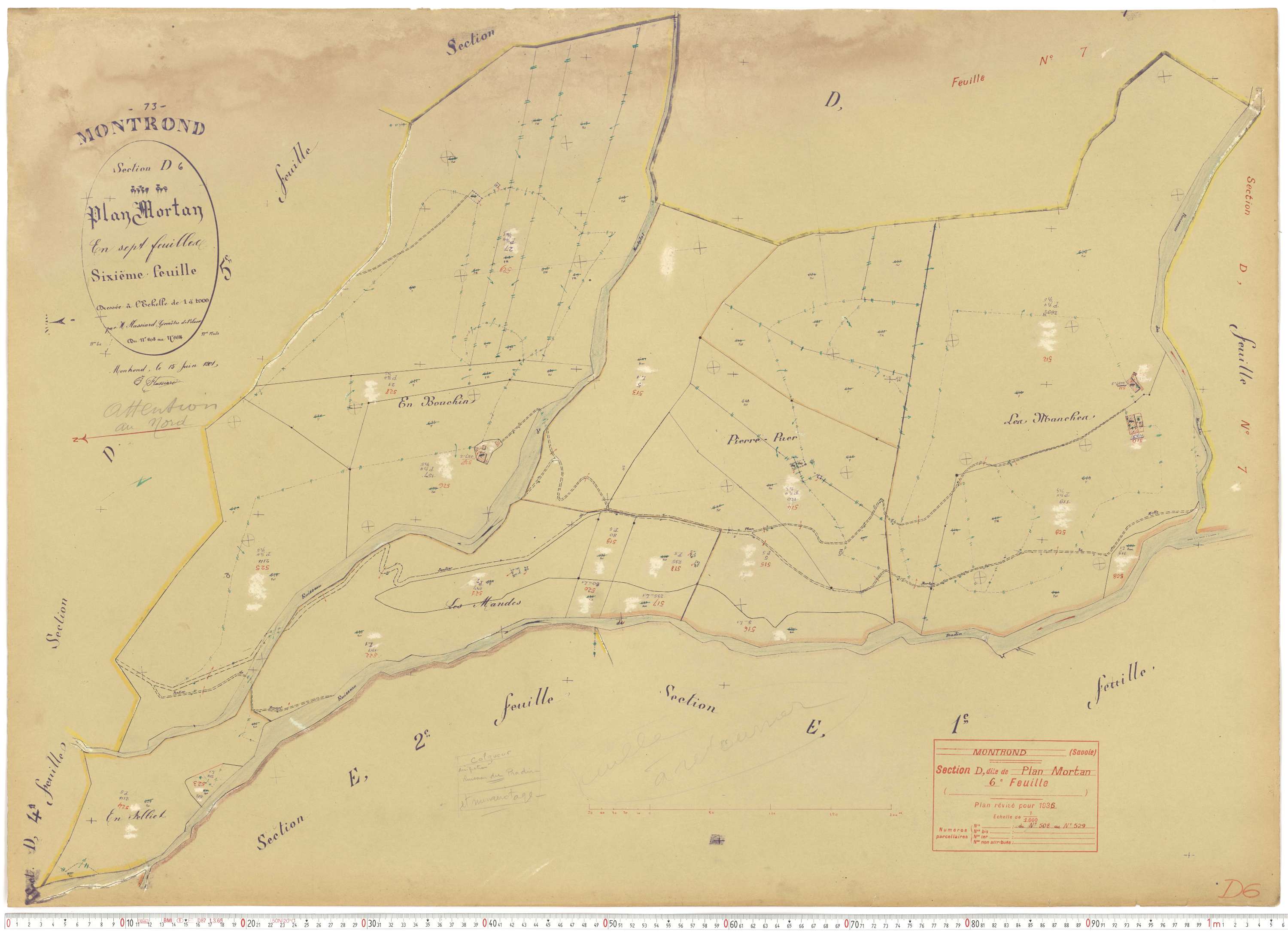 Albiez-Montrond - Plans cadastraux du cadastre rénové.