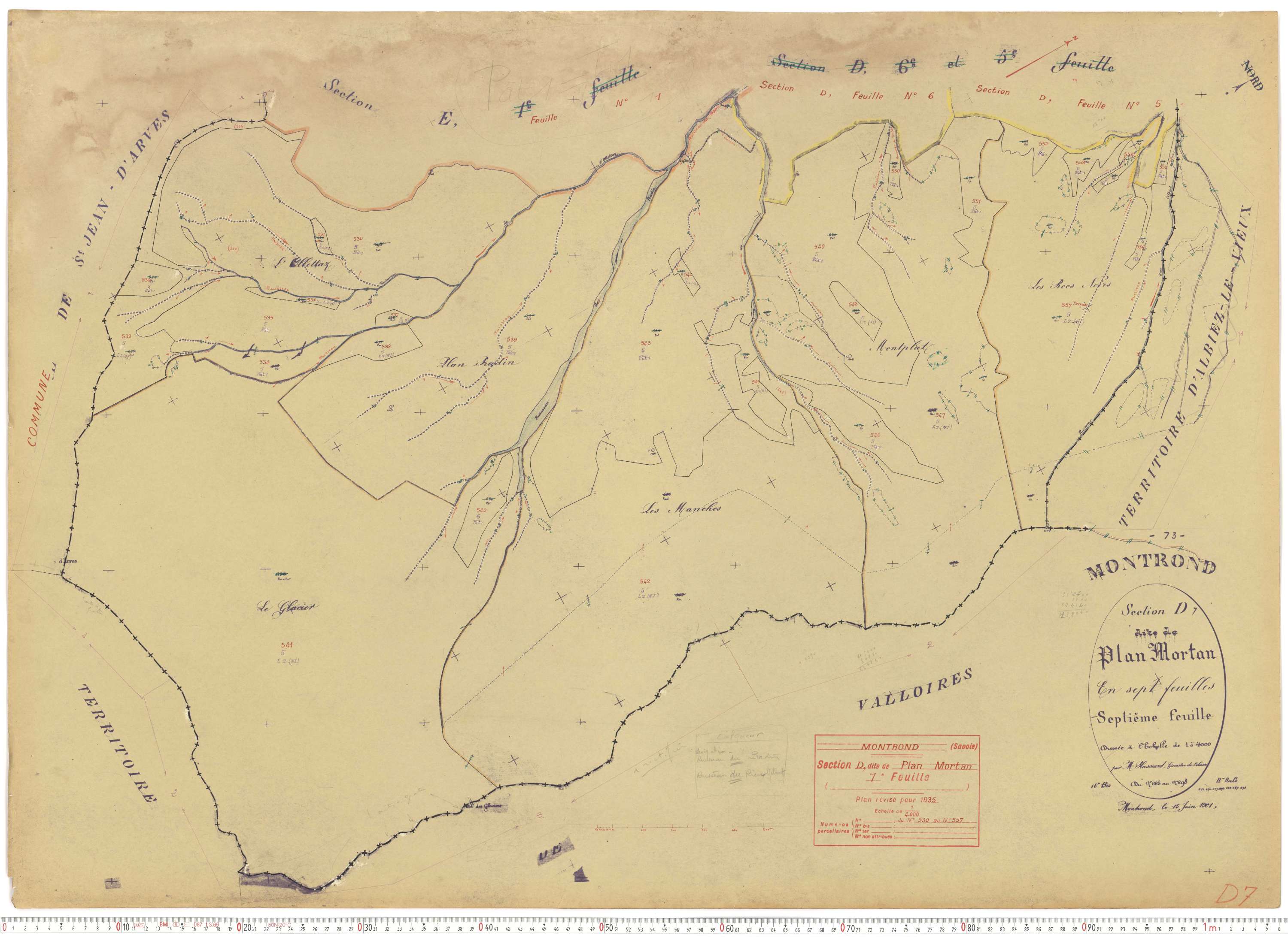Albiez-Montrond - Plans cadastraux du cadastre rénové.