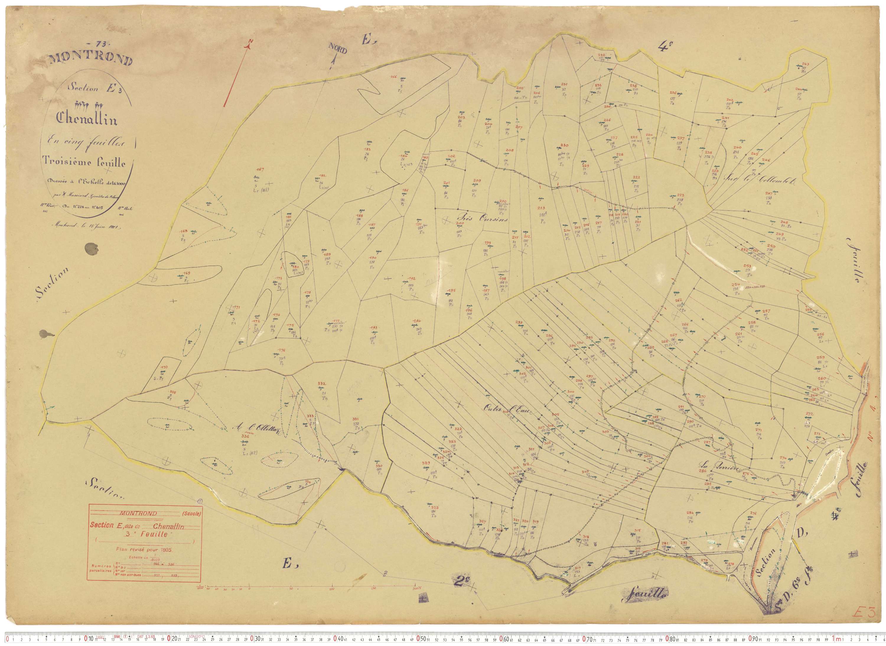 Albiez-Montrond - Plans cadastraux du cadastre rénové.