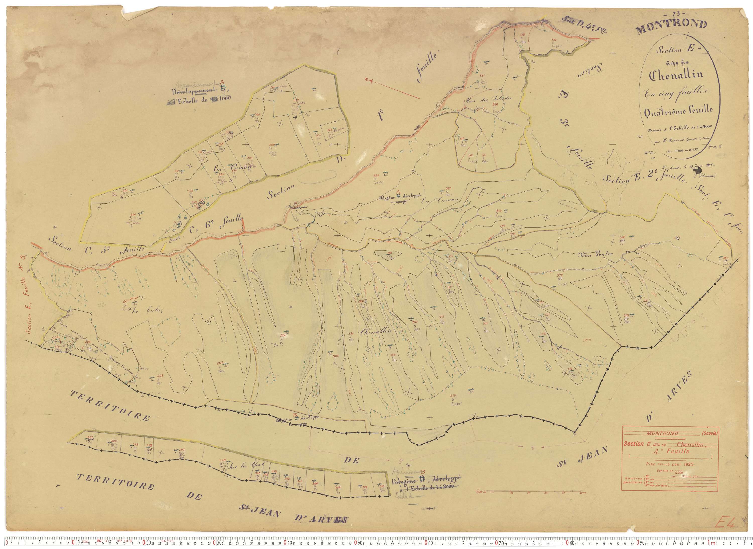 Albiez-Montrond - Plans cadastraux du cadastre rénové.