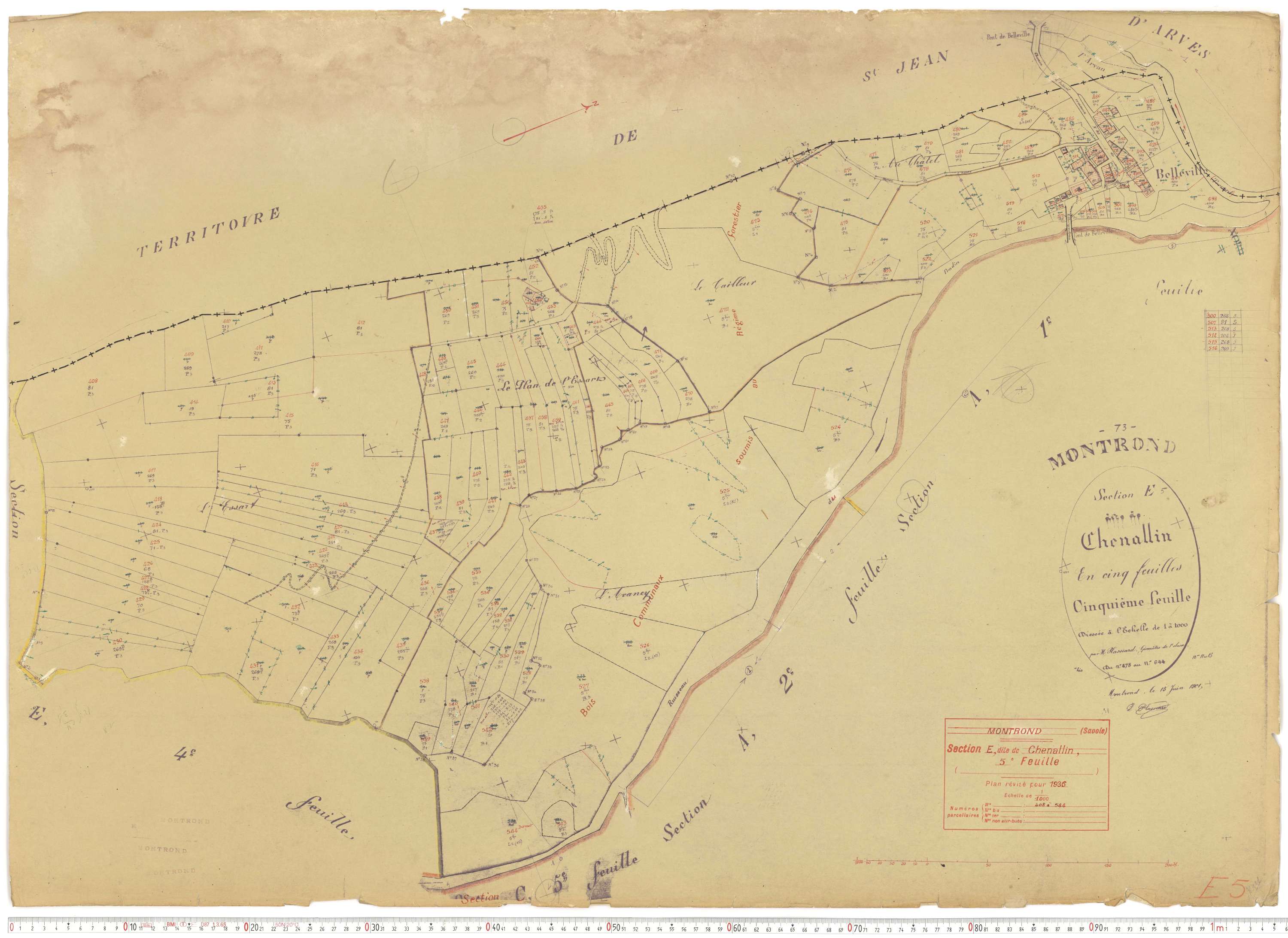 Albiez-Montrond - Plans cadastraux du cadastre rénové.