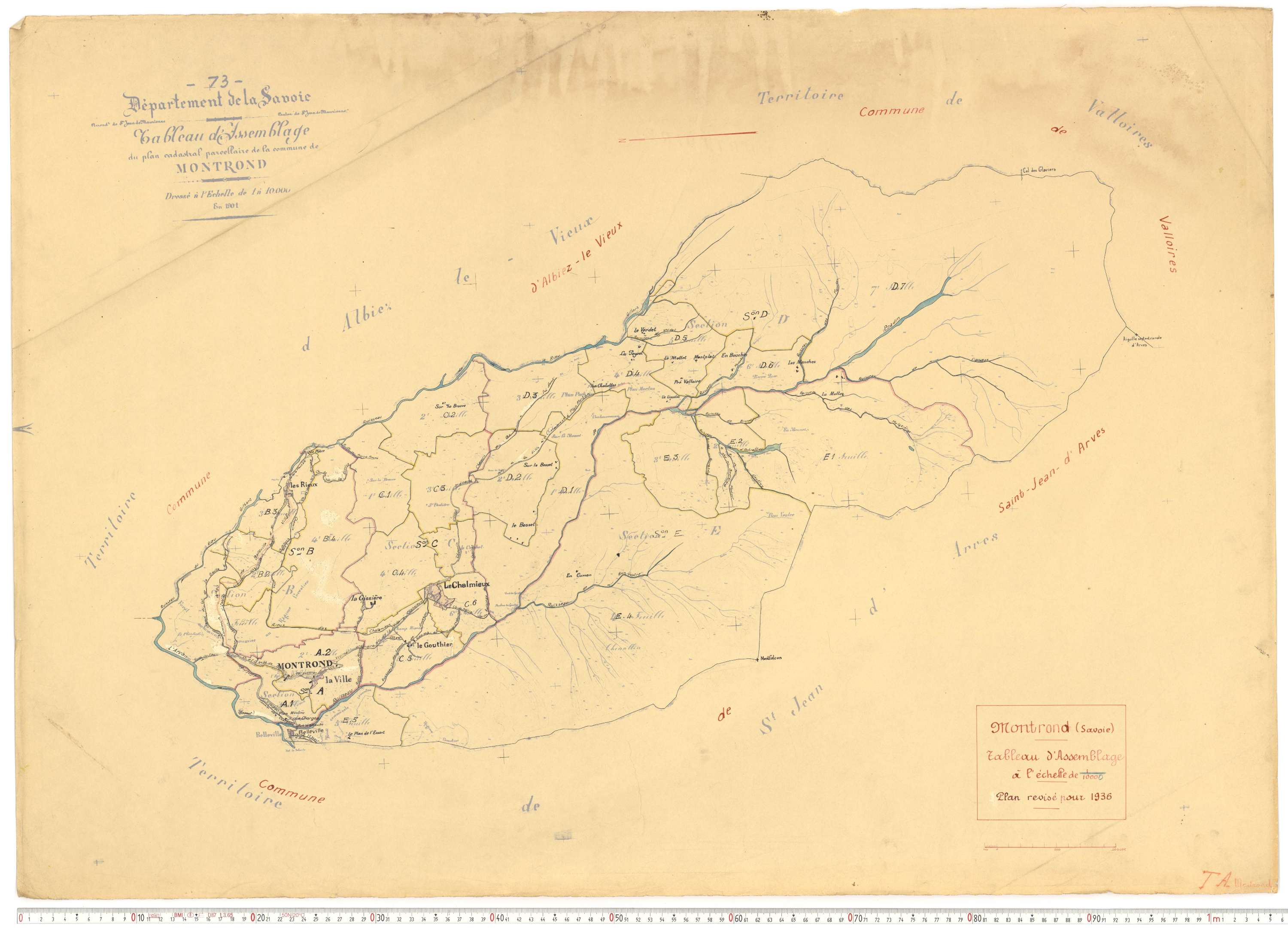 Albiez-Montrond - Plans cadastraux du cadastre rénové.