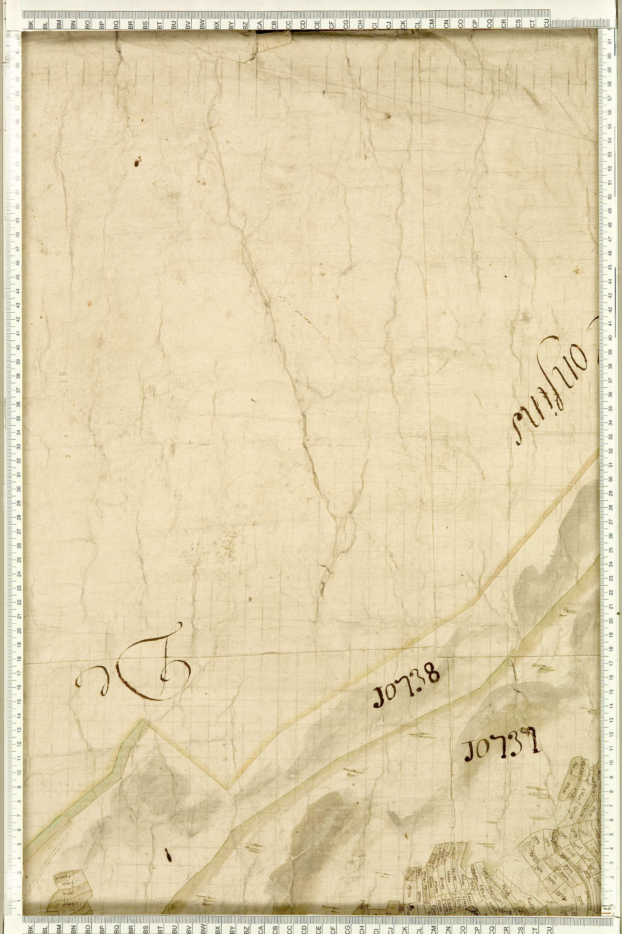 Albiez-Montrond - Copie de la mappe originale (plan cadastral) de la commune d’Albiez-le-Vieux. Signée Cocelli, directeur du bureau de la péréquation.