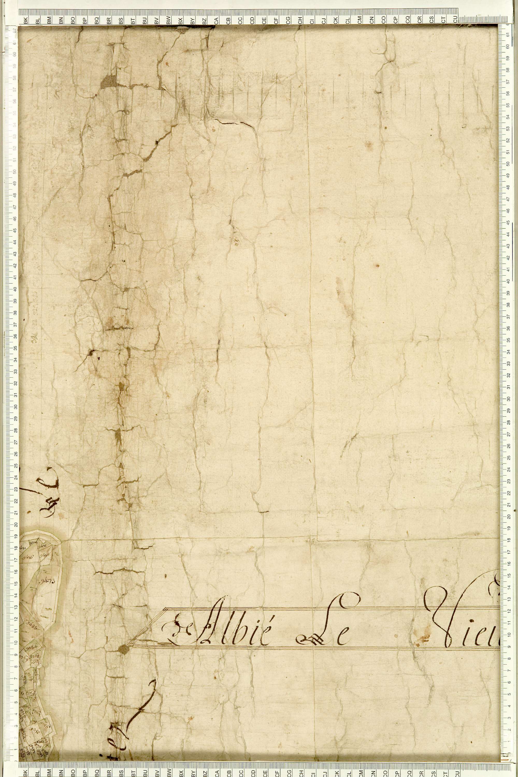 Albiez-Montrond - Copie de la mappe originale (plan cadastral) de la commune d’Albiez-le-Vieux. Signée Cocelli, directeur du bureau de la péréquation.
