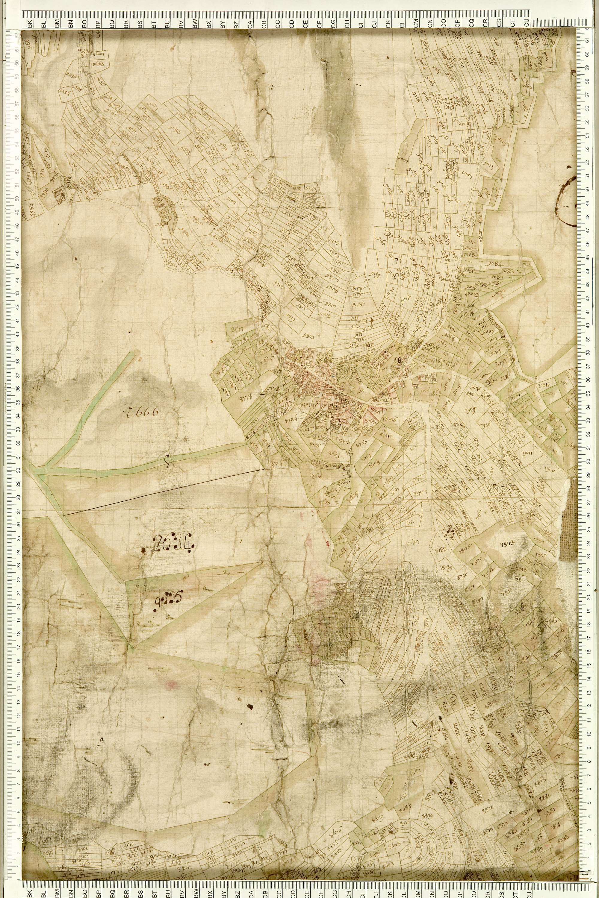Albiez-Montrond - Copie de la mappe originale (plan cadastral) de la commune d’Albiez-le-Vieux. Signée Cocelli, directeur du bureau de la péréquation.
