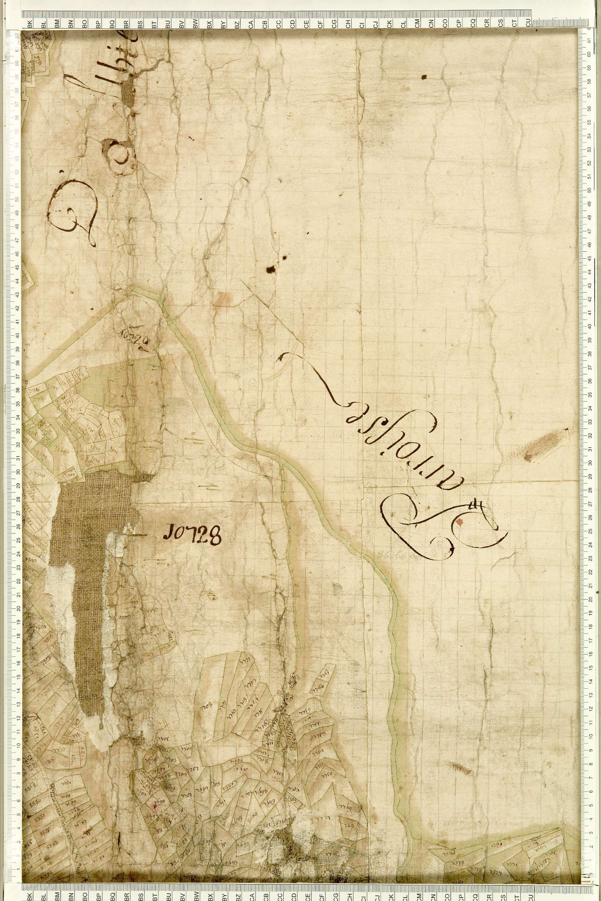 Albiez-Montrond - Copie de la mappe originale (plan cadastral) de la commune d’Albiez-le-Vieux. Signée Cocelli, directeur du bureau de la péréquation.