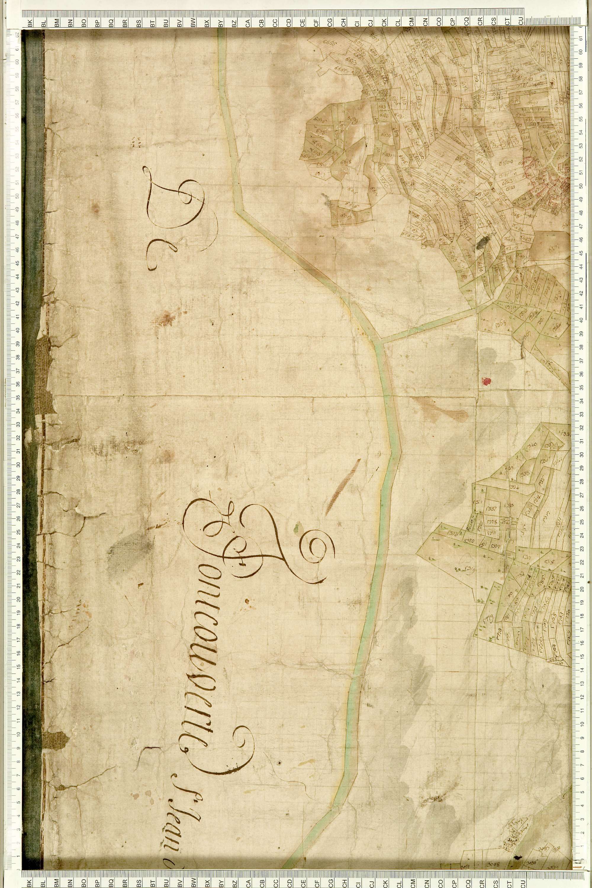 Albiez-Montrond - Copie de la mappe originale (plan cadastral) de la commune d’Albiez-le-Vieux. Signée Cocelli, directeur du bureau de la péréquation.