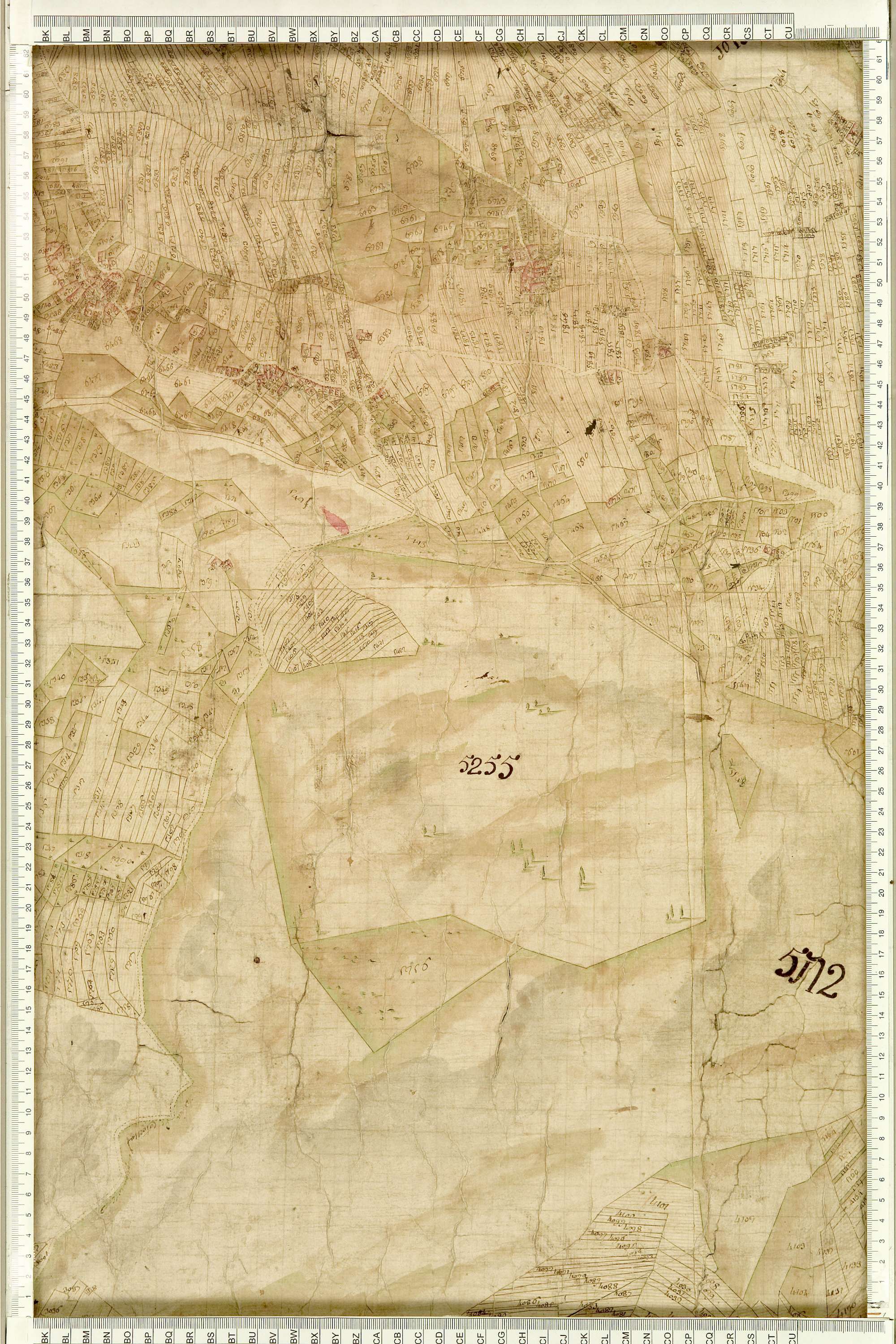 Albiez-Montrond - Copie de la mappe originale (plan cadastral) de la commune d’Albiez-le-Vieux. Signée Cocelli, directeur du bureau de la péréquation.