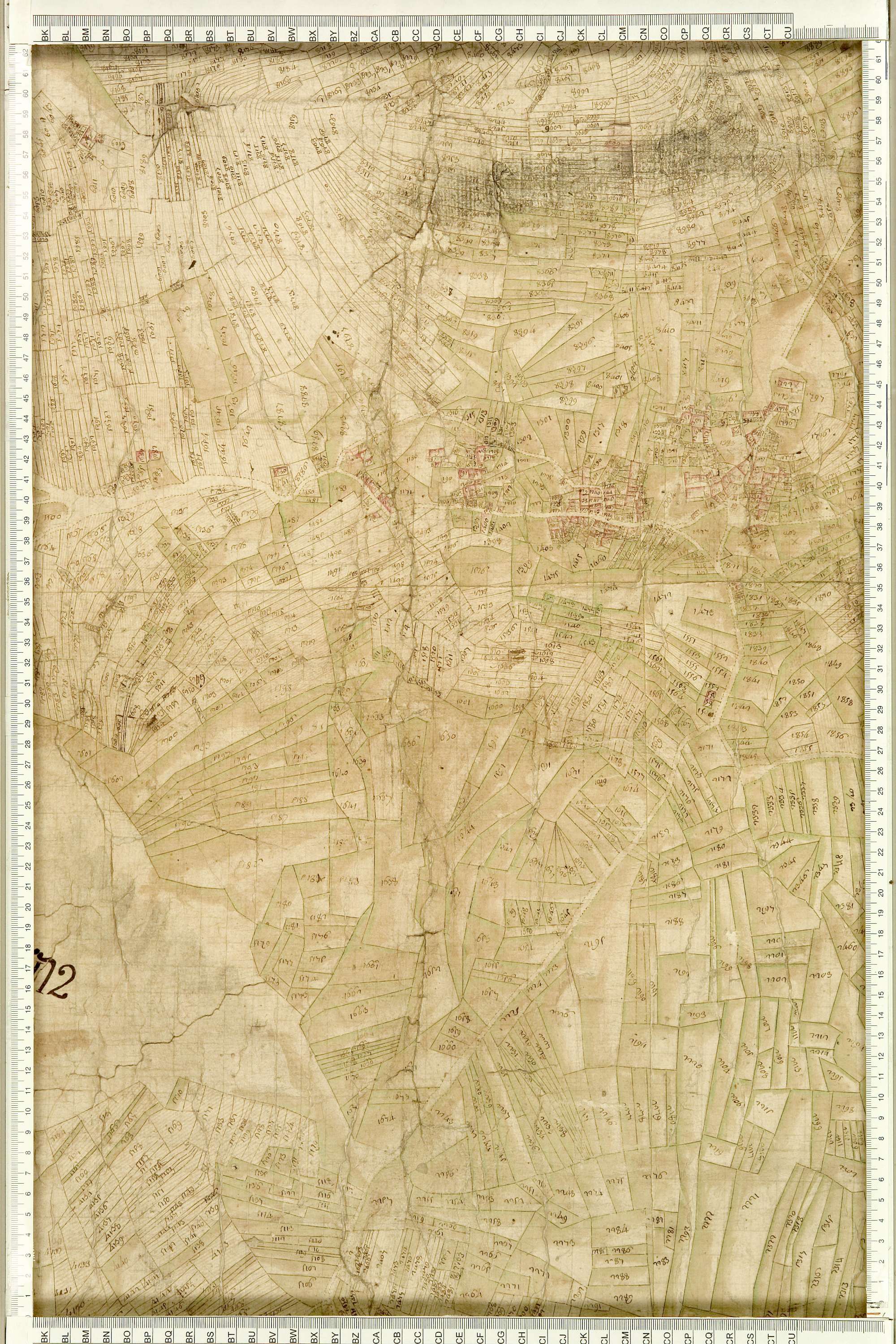 Albiez-Montrond - Copie de la mappe originale (plan cadastral) de la commune d’Albiez-le-Vieux. Signée Cocelli, directeur du bureau de la péréquation.