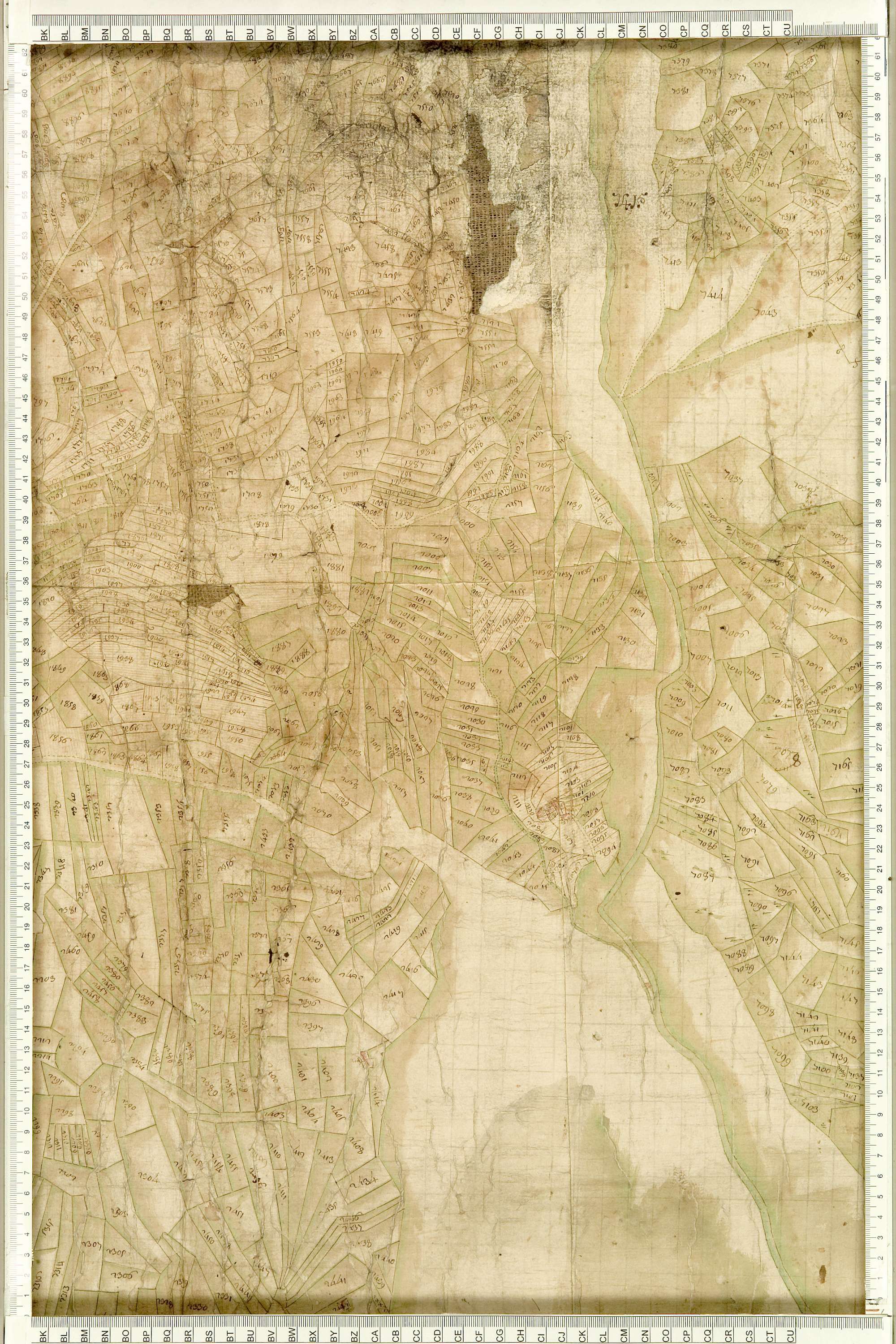 Albiez-Montrond - Copie de la mappe originale (plan cadastral) de la commune d’Albiez-le-Vieux. Signée Cocelli, directeur du bureau de la péréquation.