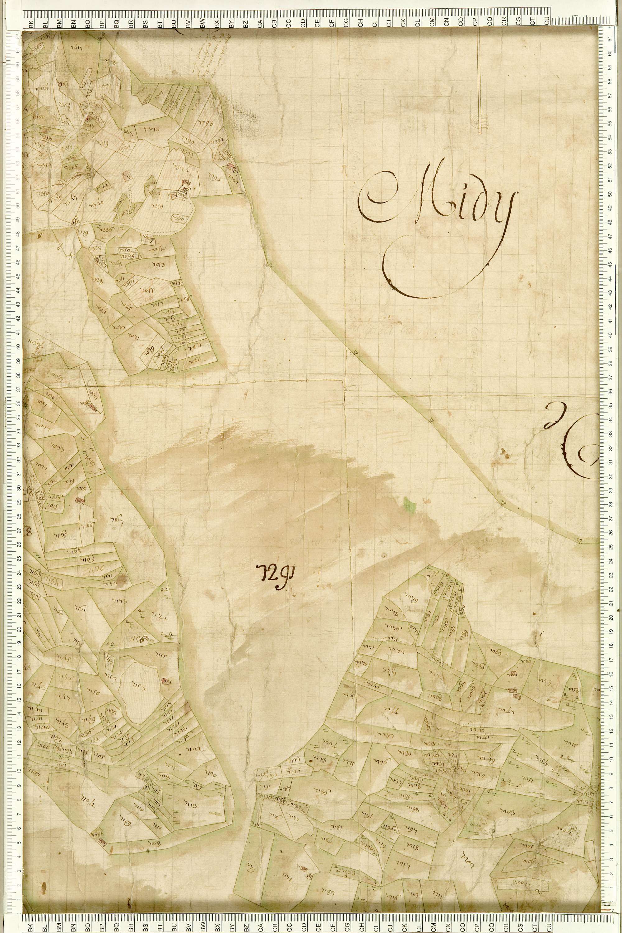 Albiez-Montrond - Copie de la mappe originale (plan cadastral) de la commune d’Albiez-le-Vieux. Signée Cocelli, directeur du bureau de la péréquation.