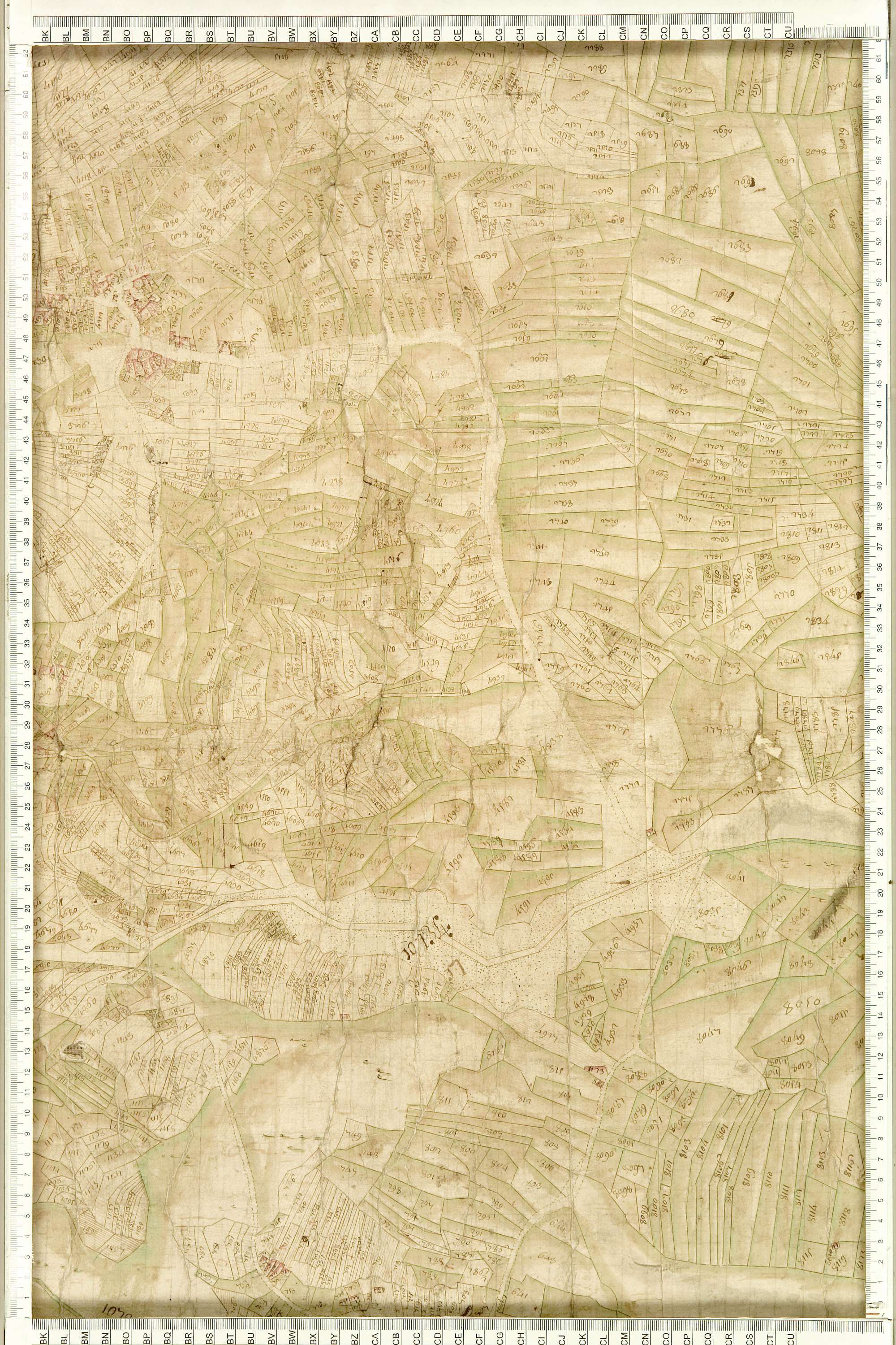 Albiez-Montrond - Copie de la mappe originale (plan cadastral) de la commune d’Albiez-le-Vieux. Signée Cocelli, directeur du bureau de la péréquation.