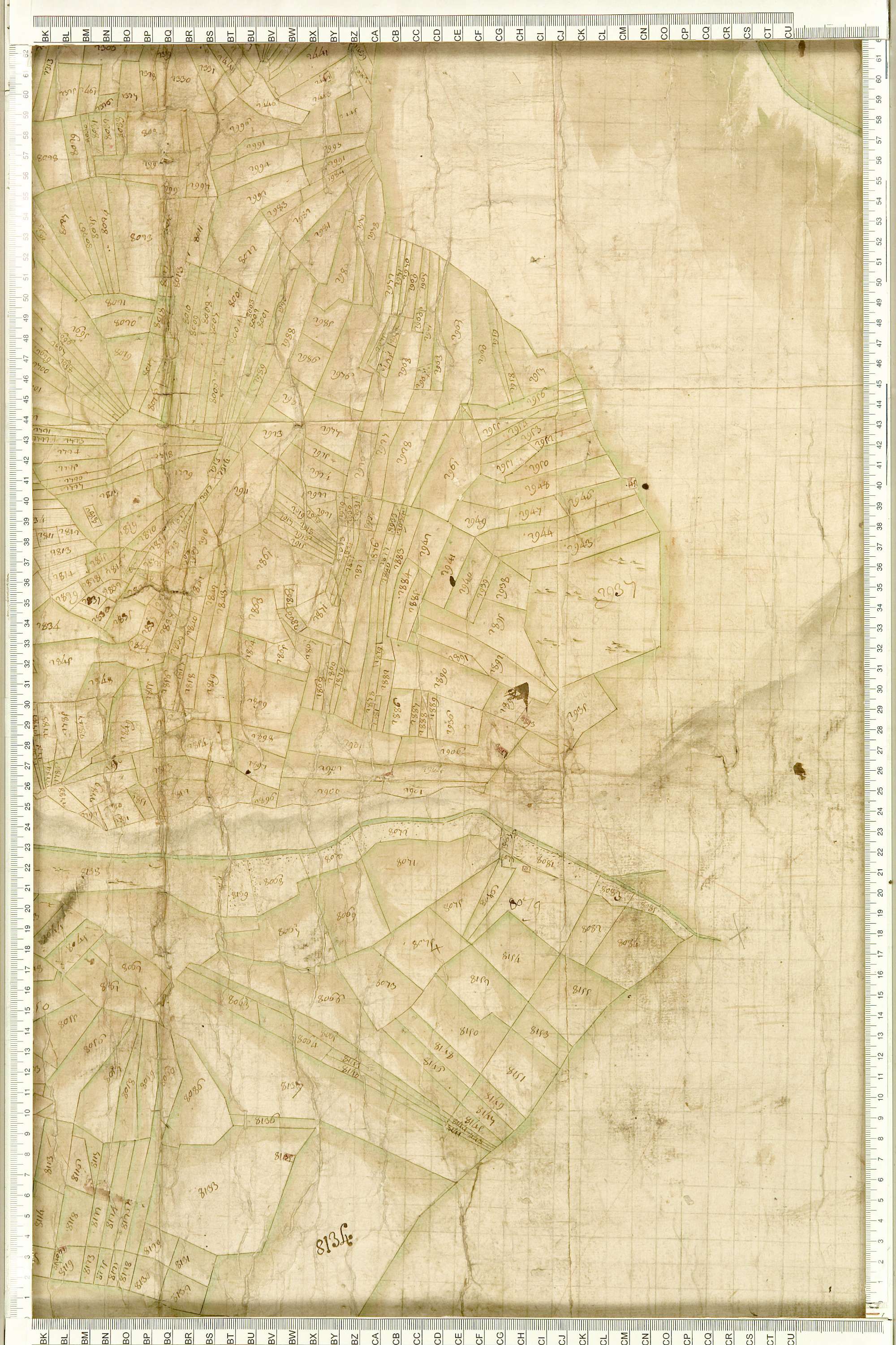 Albiez-Montrond - Copie de la mappe originale (plan cadastral) de la commune d’Albiez-le-Vieux. Signée Cocelli, directeur du bureau de la péréquation.