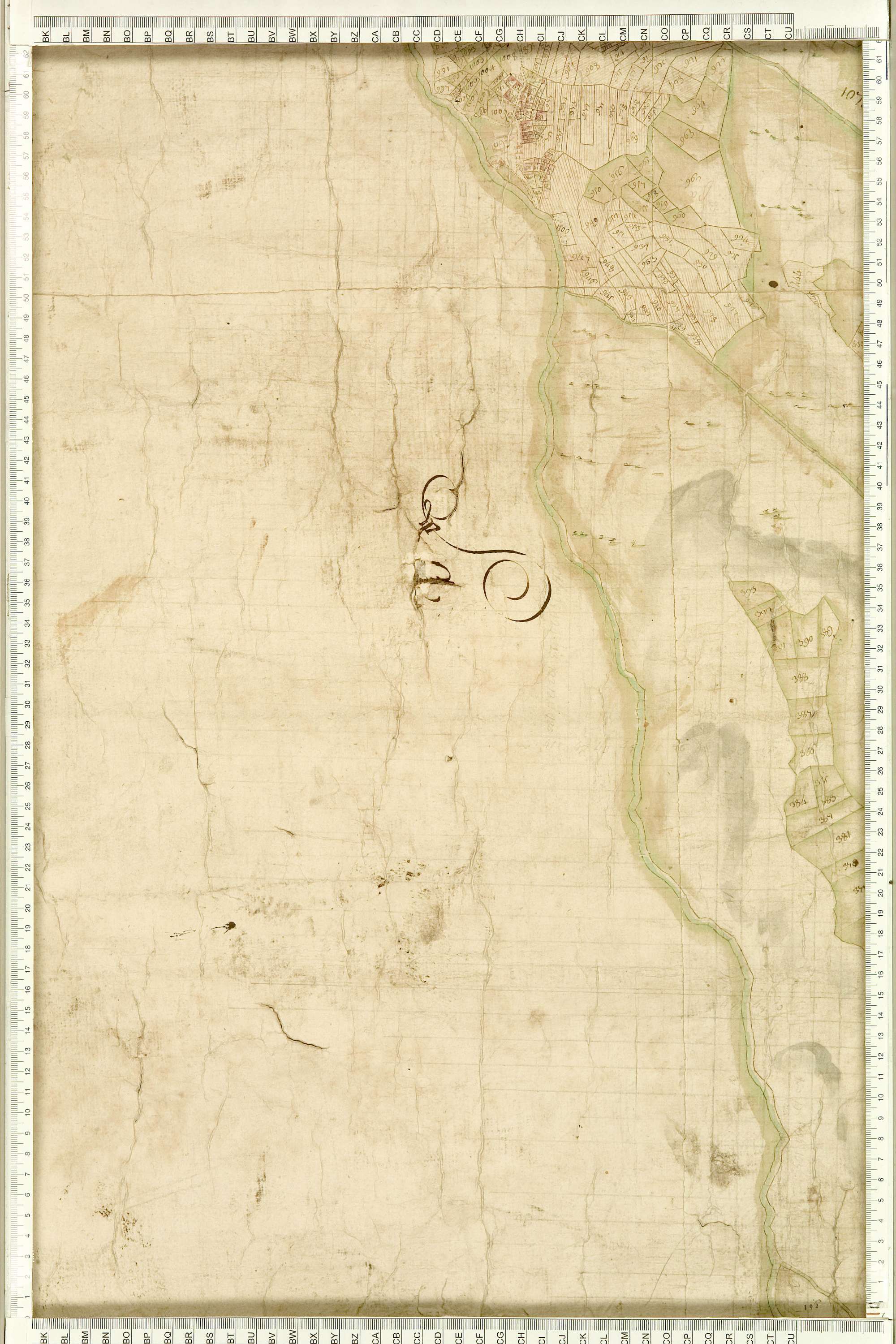 Albiez-Montrond - Copie de la mappe originale (plan cadastral) de la commune d’Albiez-le-Vieux. Signée Cocelli, directeur du bureau de la péréquation.