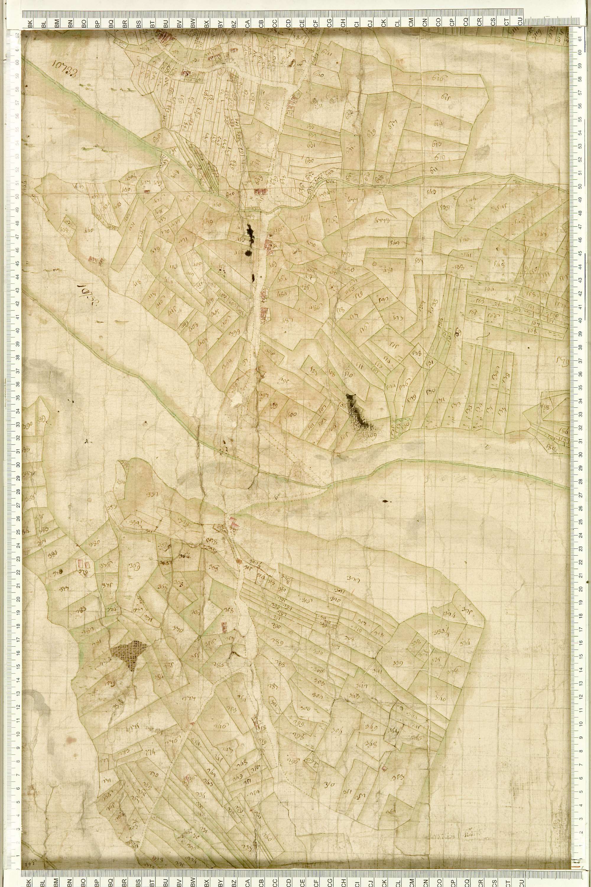 Albiez-Montrond - Copie de la mappe originale (plan cadastral) de la commune d’Albiez-le-Vieux. Signée Cocelli, directeur du bureau de la péréquation.