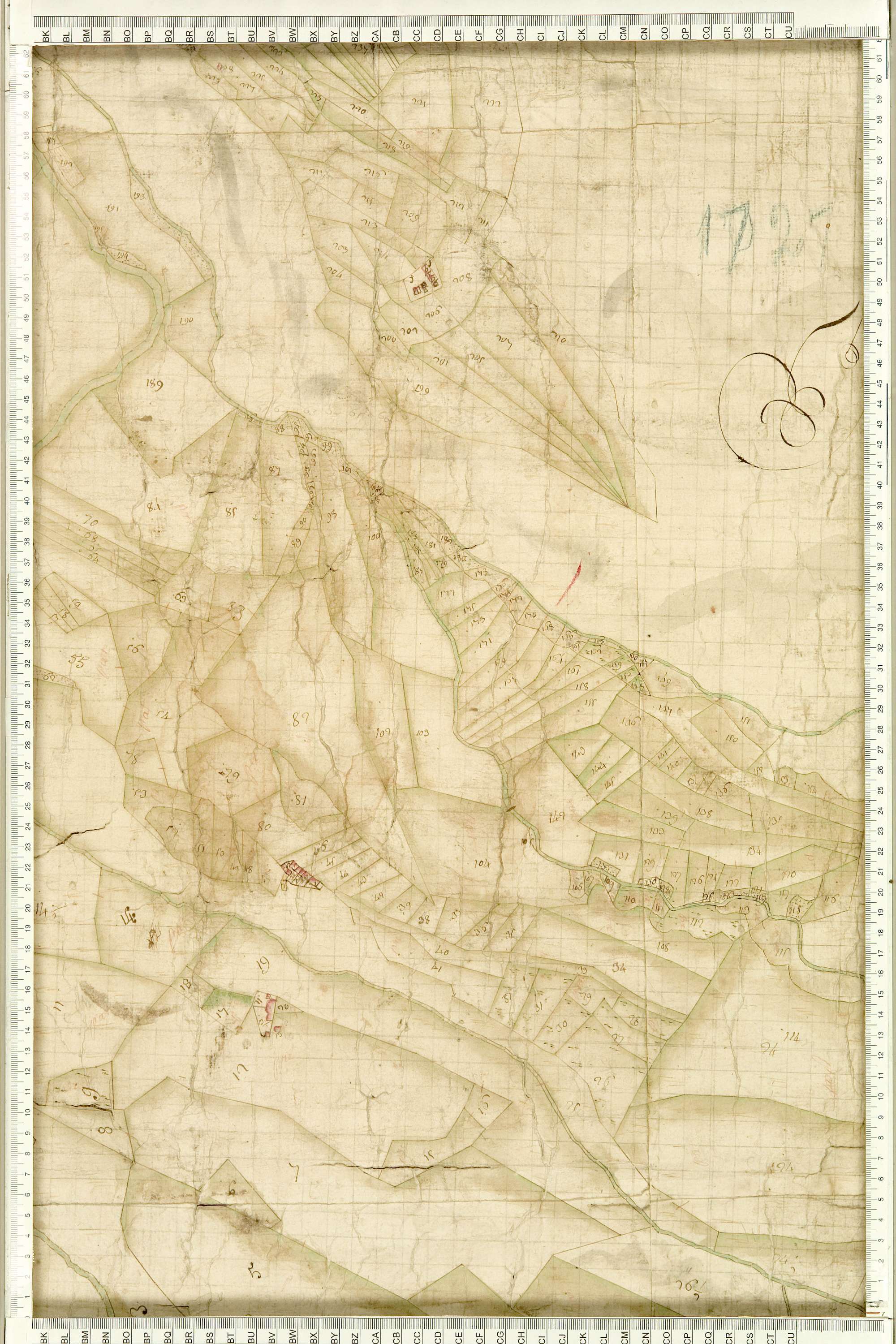 Albiez-Montrond - Copie de la mappe originale (plan cadastral) de la commune d’Albiez-le-Vieux. Signée Cocelli, directeur du bureau de la péréquation.
