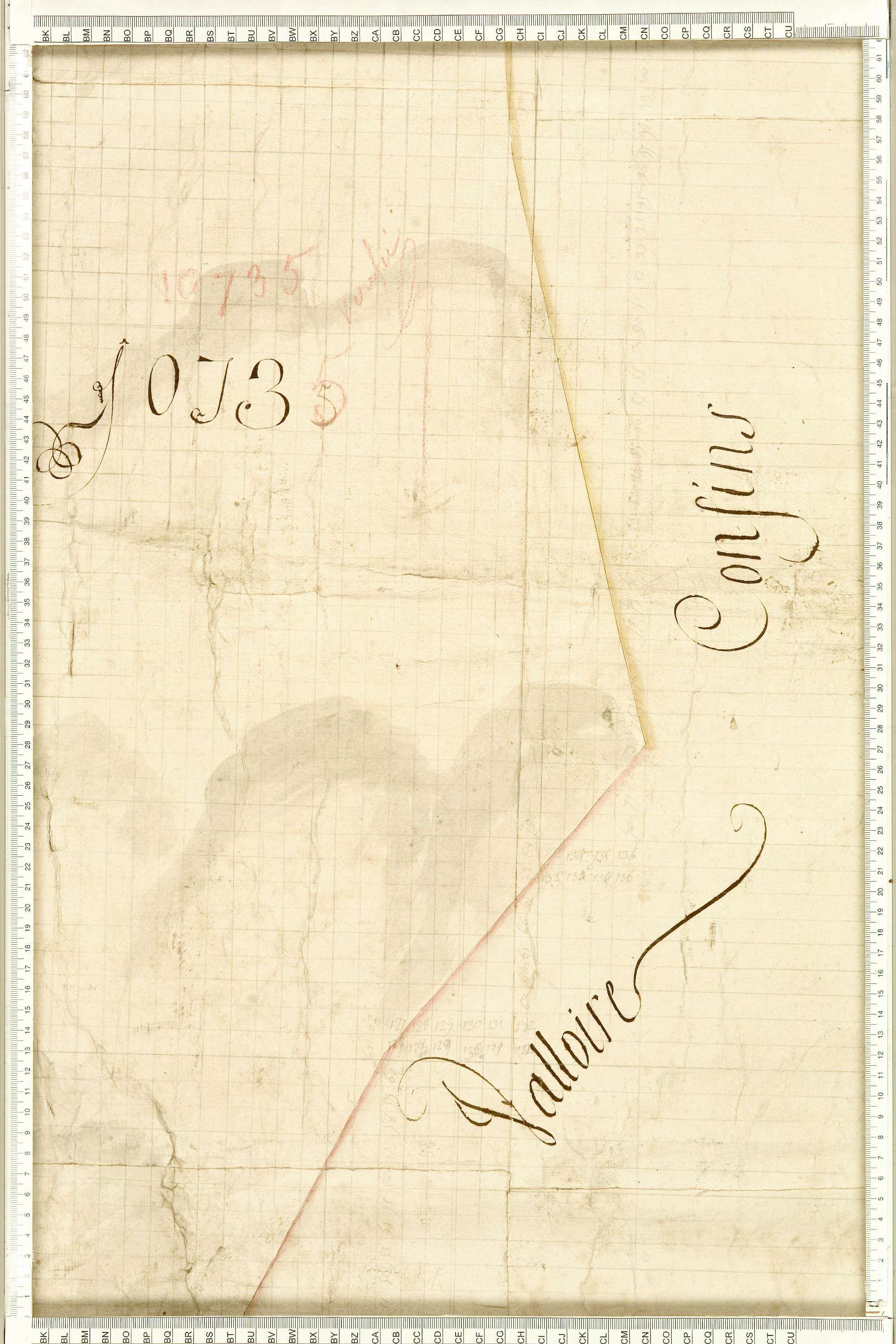 Albiez-Montrond - Copie de la mappe originale (plan cadastral) de la commune d’Albiez-le-Vieux. Signée Cocelli, directeur du bureau de la péréquation.