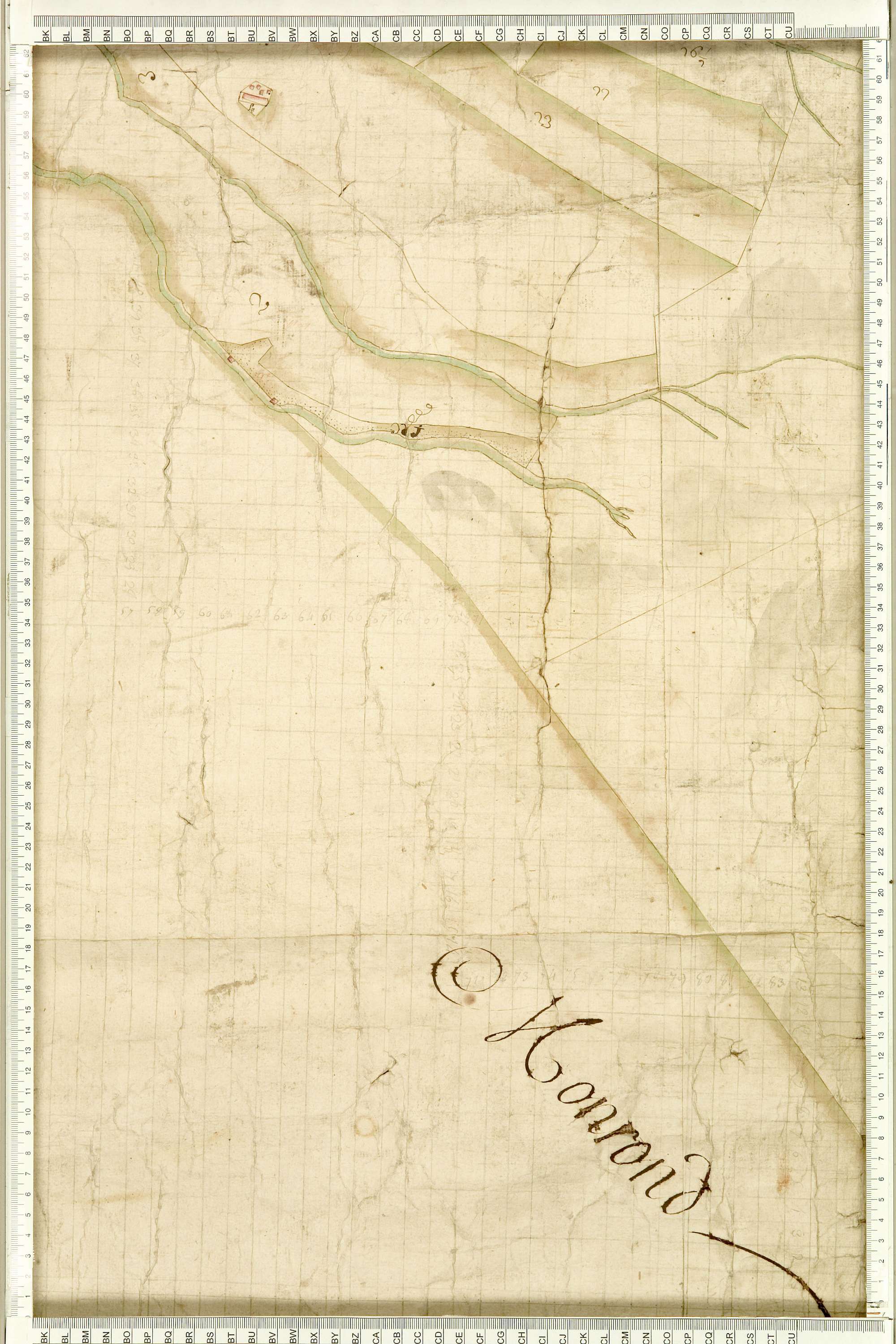 Albiez-Montrond - Copie de la mappe originale (plan cadastral) de la commune d’Albiez-le-Vieux. Signée Cocelli, directeur du bureau de la péréquation.