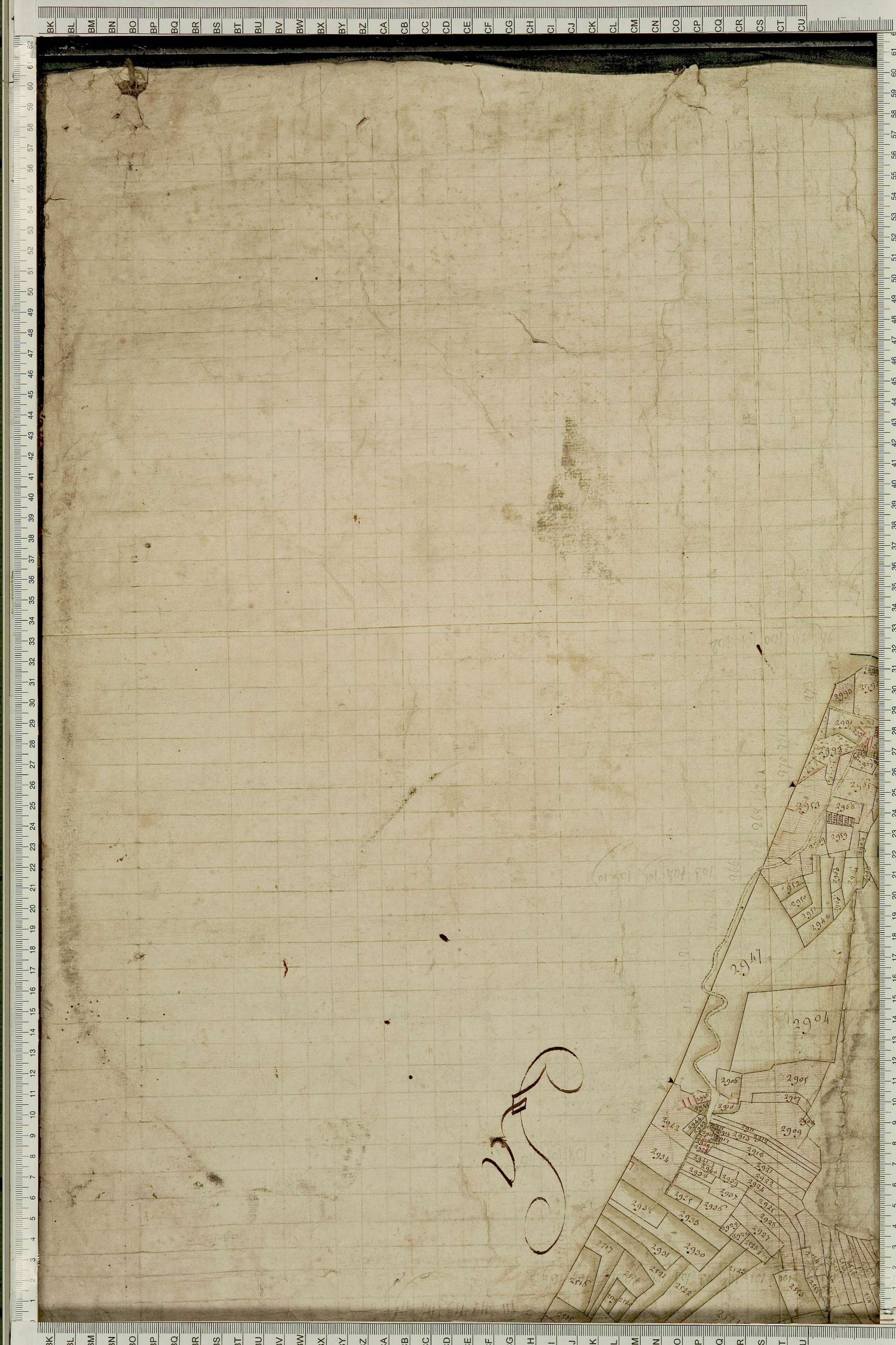 Albiez-Montrond - Copie de la mappe originale (plan cadastral) de la commune de Montrond. Signée Cocelli, directeur du bureau de la péréquation générale.