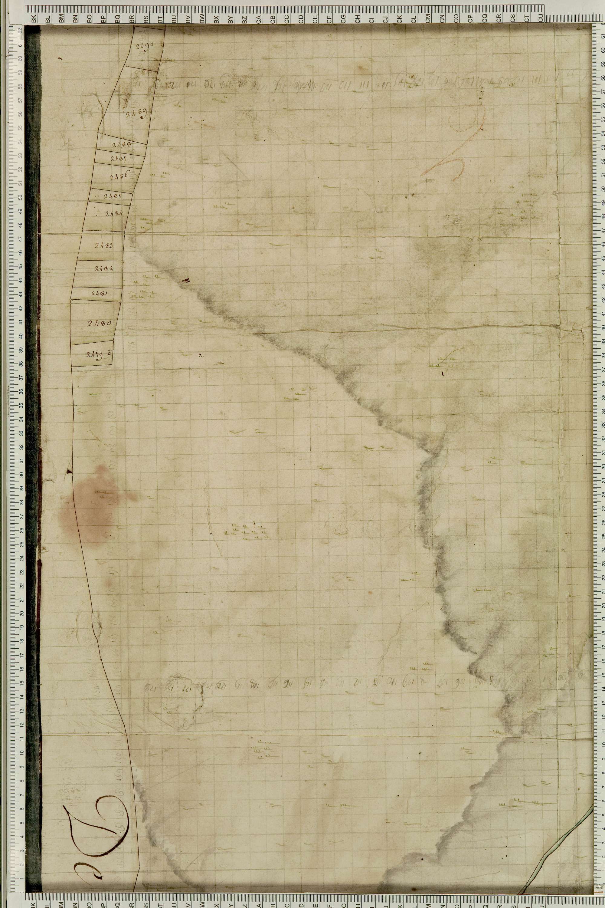 Albiez-Montrond - Copie de la mappe originale (plan cadastral) de la commune de Montrond. Signée Cocelli, directeur du bureau de la péréquation générale.
