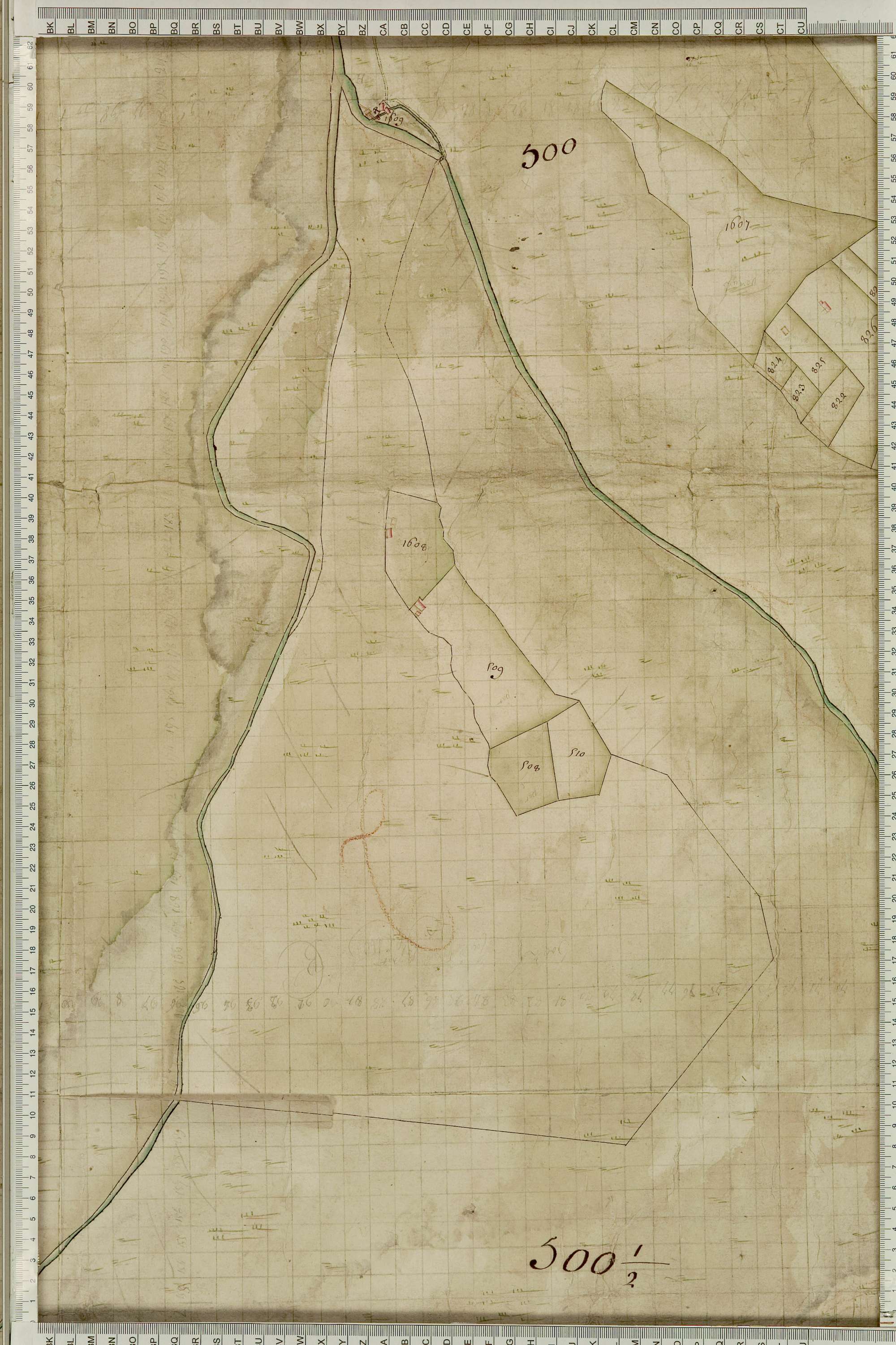 Albiez-Montrond - Copie de la mappe originale (plan cadastral) de la commune de Montrond. Signée Cocelli, directeur du bureau de la péréquation générale.