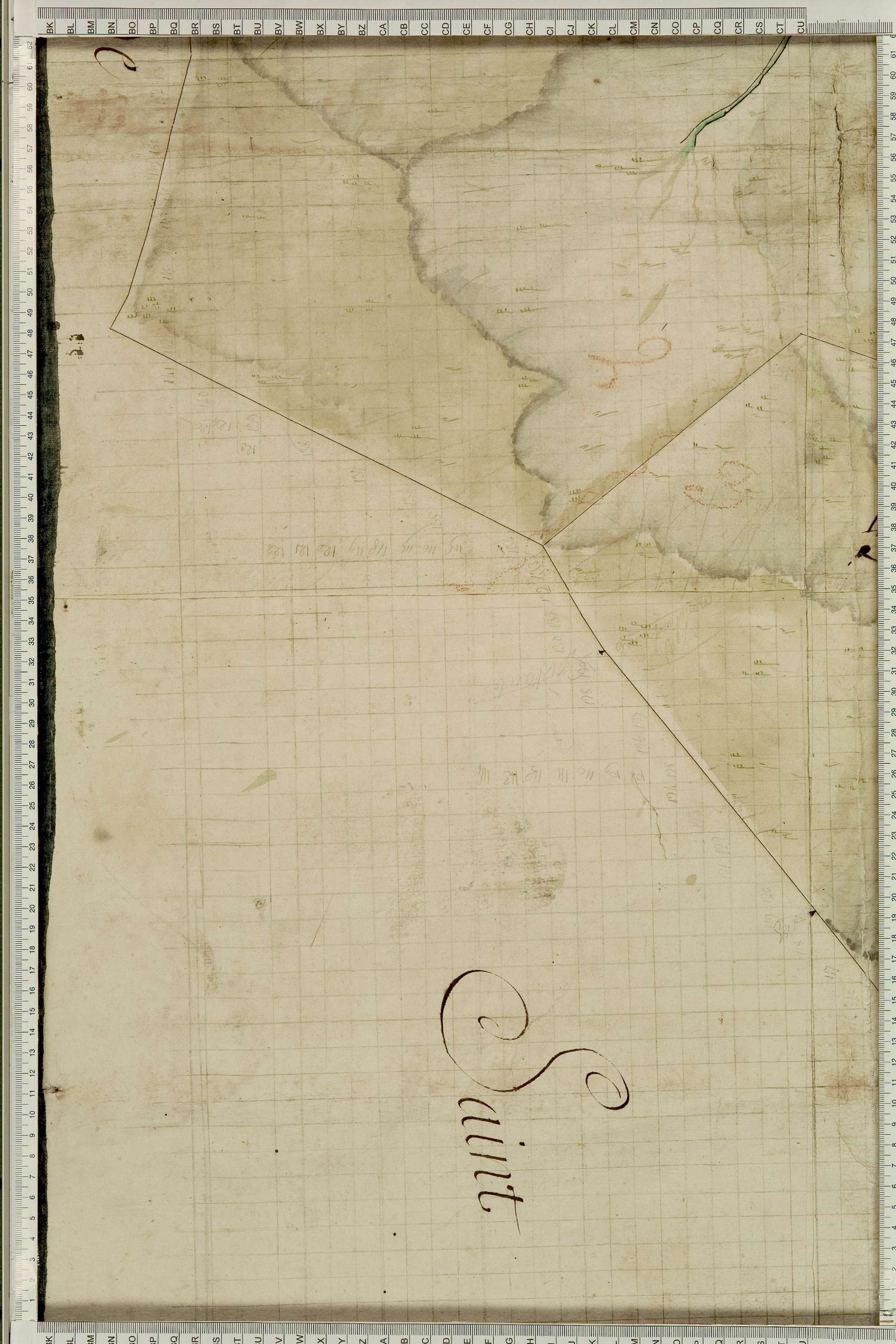 Albiez-Montrond - Copie de la mappe originale (plan cadastral) de la commune de Montrond. Signée Cocelli, directeur du bureau de la péréquation générale.