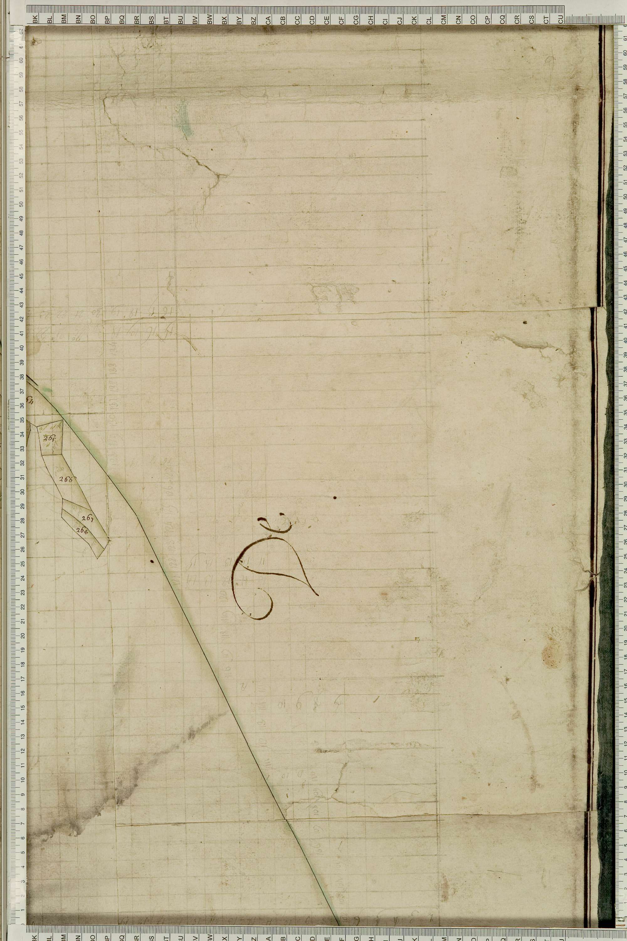 Albiez-Montrond - Copie de la mappe originale (plan cadastral) de la commune de Montrond. Signée Cocelli, directeur du bureau de la péréquation générale.