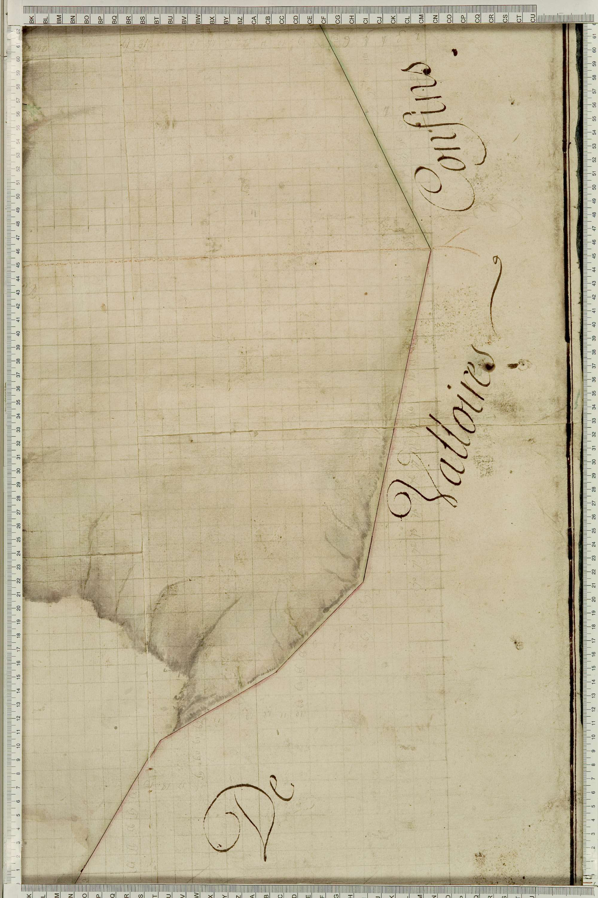 Albiez-Montrond - Copie de la mappe originale (plan cadastral) de la commune de Montrond. Signée Cocelli, directeur du bureau de la péréquation générale.