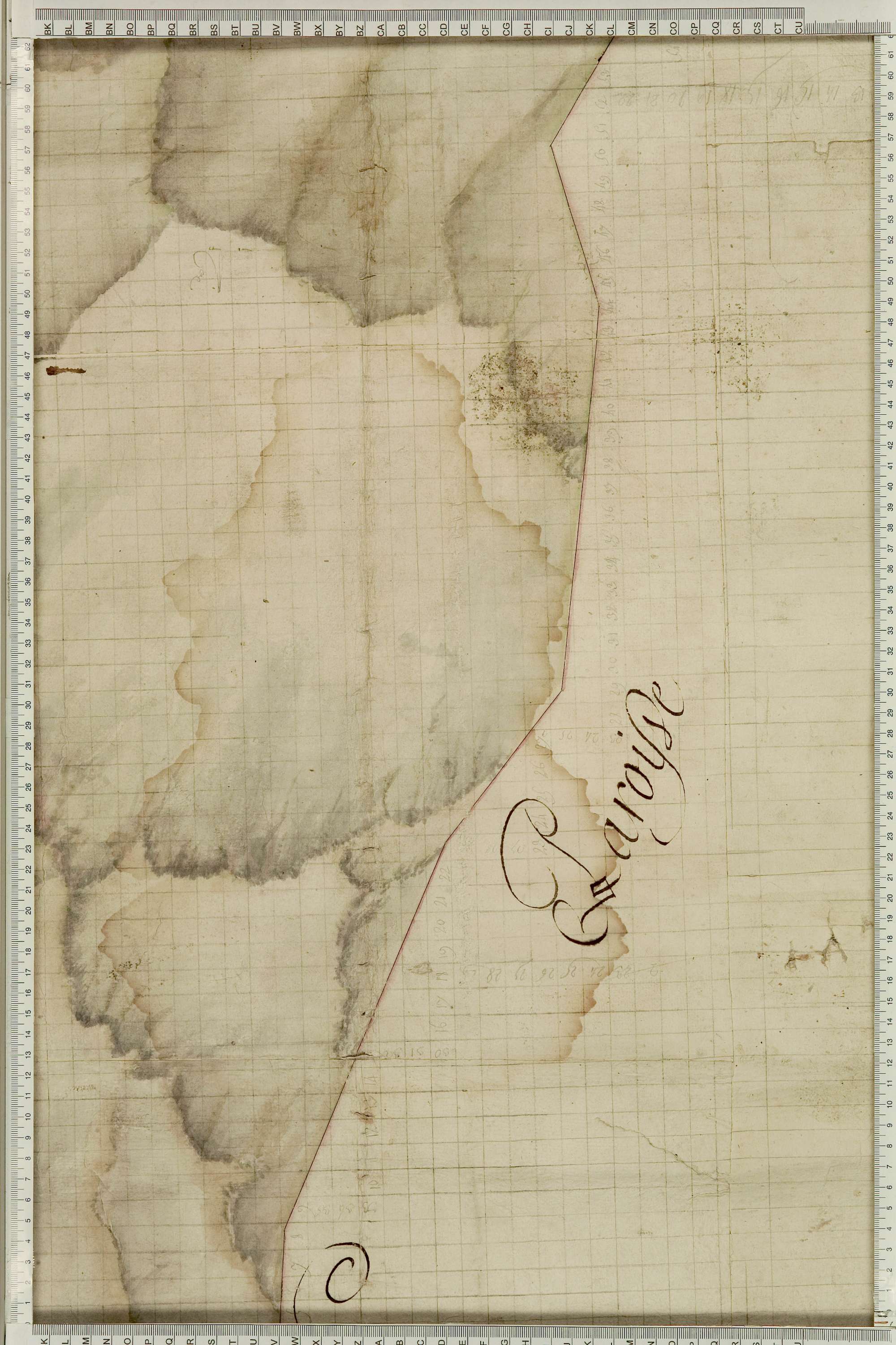 Albiez-Montrond - Copie de la mappe originale (plan cadastral) de la commune de Montrond. Signée Cocelli, directeur du bureau de la péréquation générale.