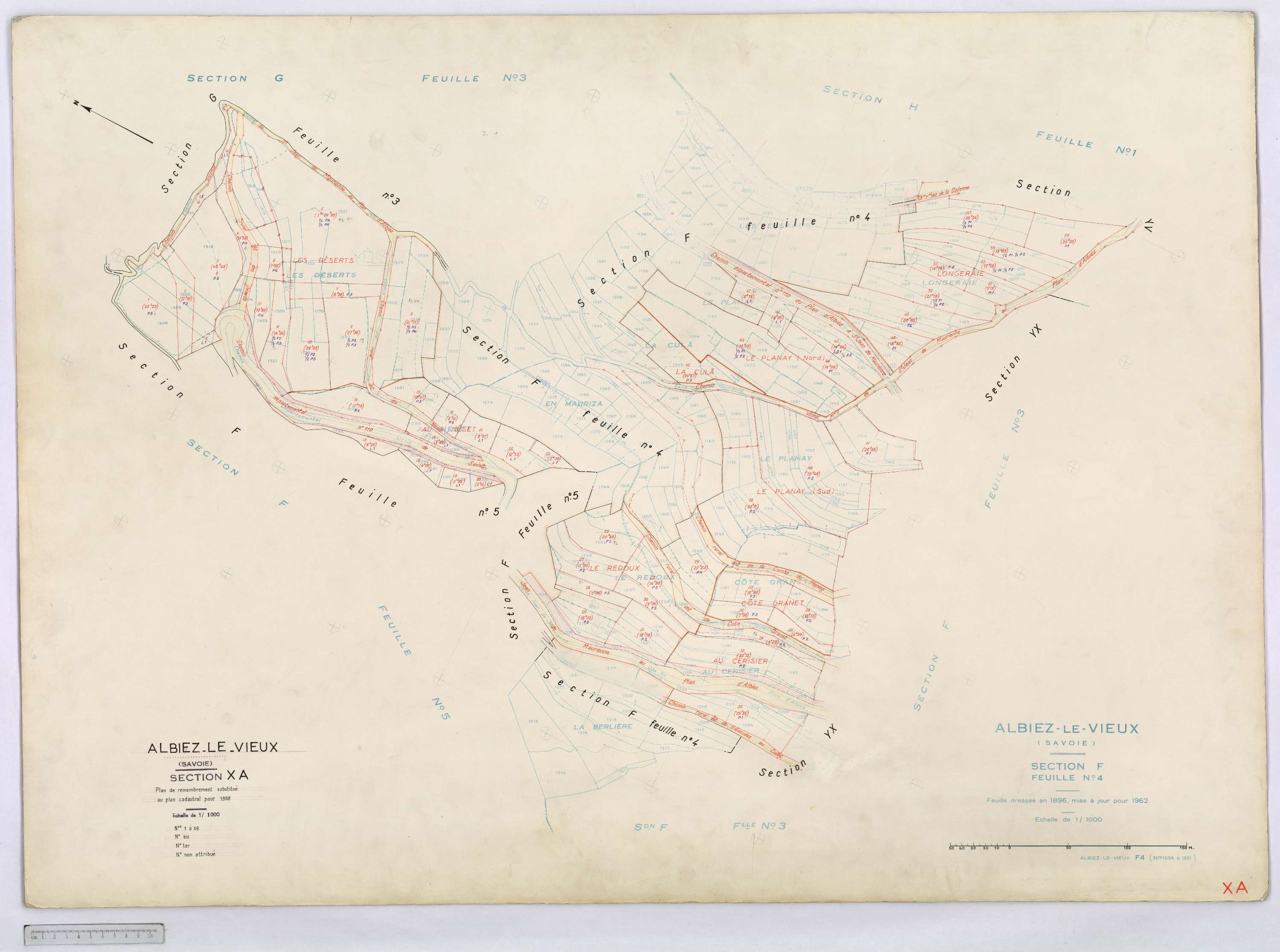 Albiez-Montrond - Cadastre remembré (1968).