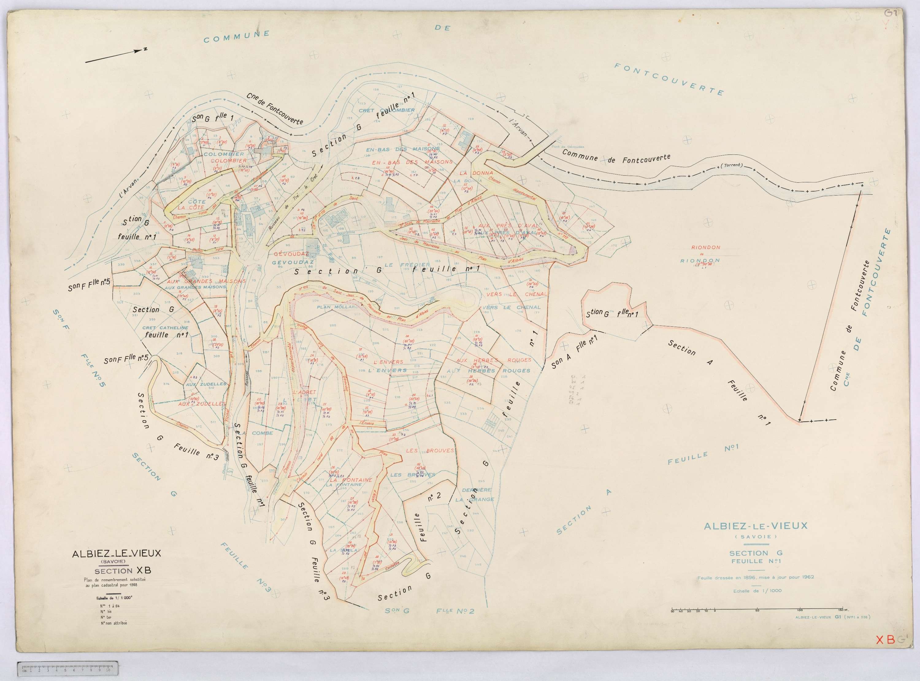Albiez-Montrond - Cadastre remembré (1968).