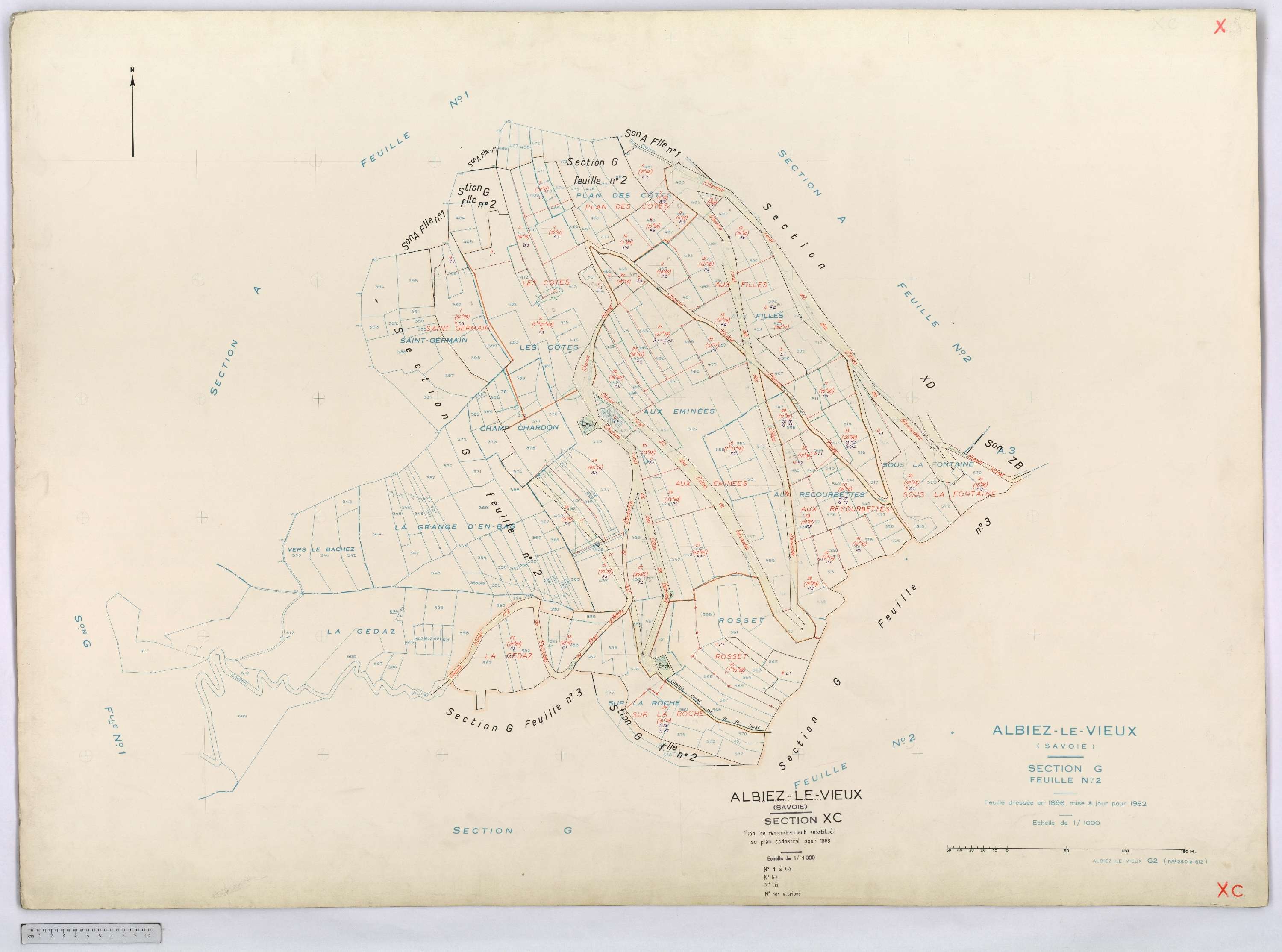 Albiez-Montrond - Cadastre remembré (1968).