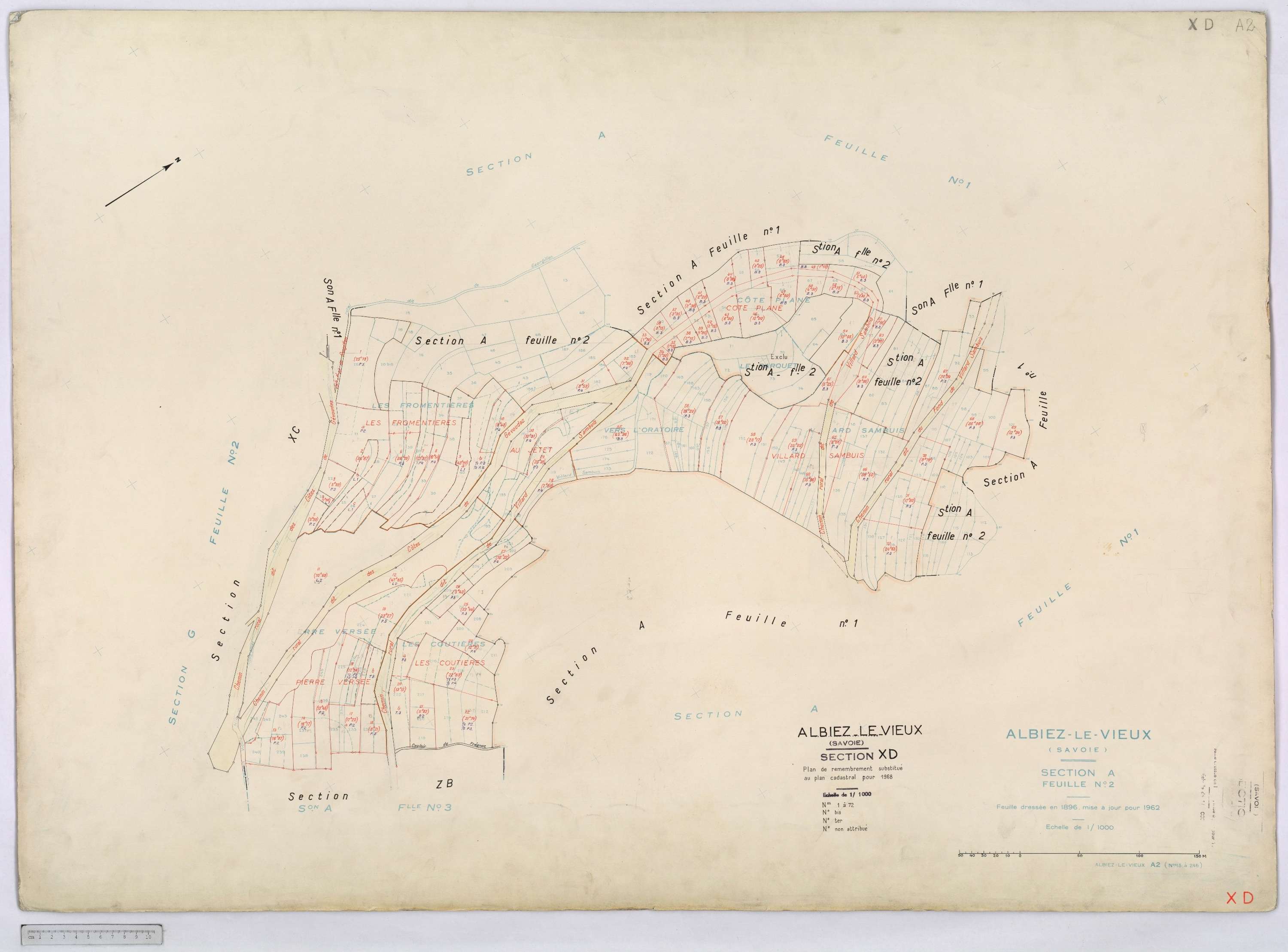 Albiez-Montrond - Cadastre remembré (1968).