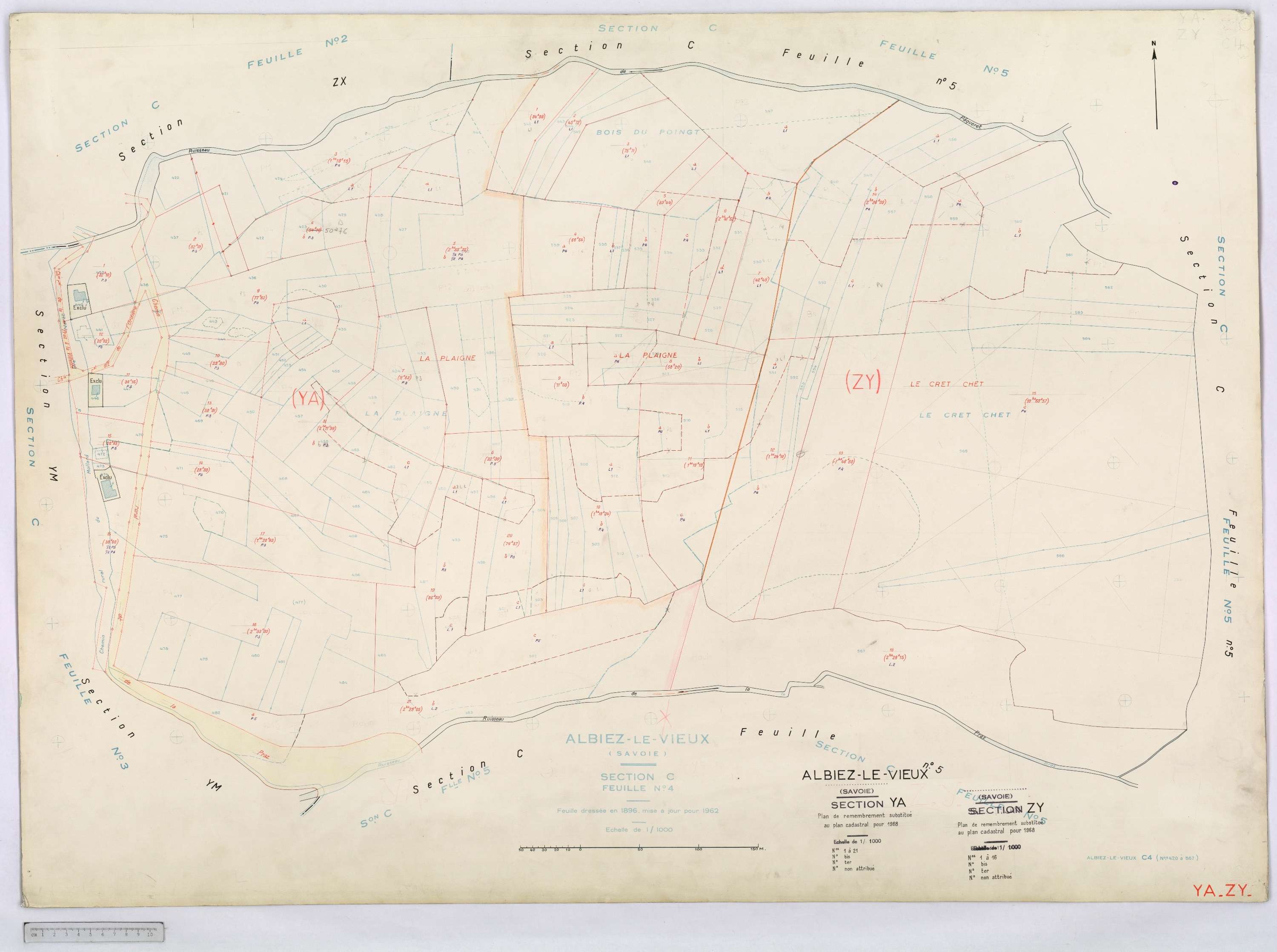 Albiez-Montrond - Cadastre remembré (1968).