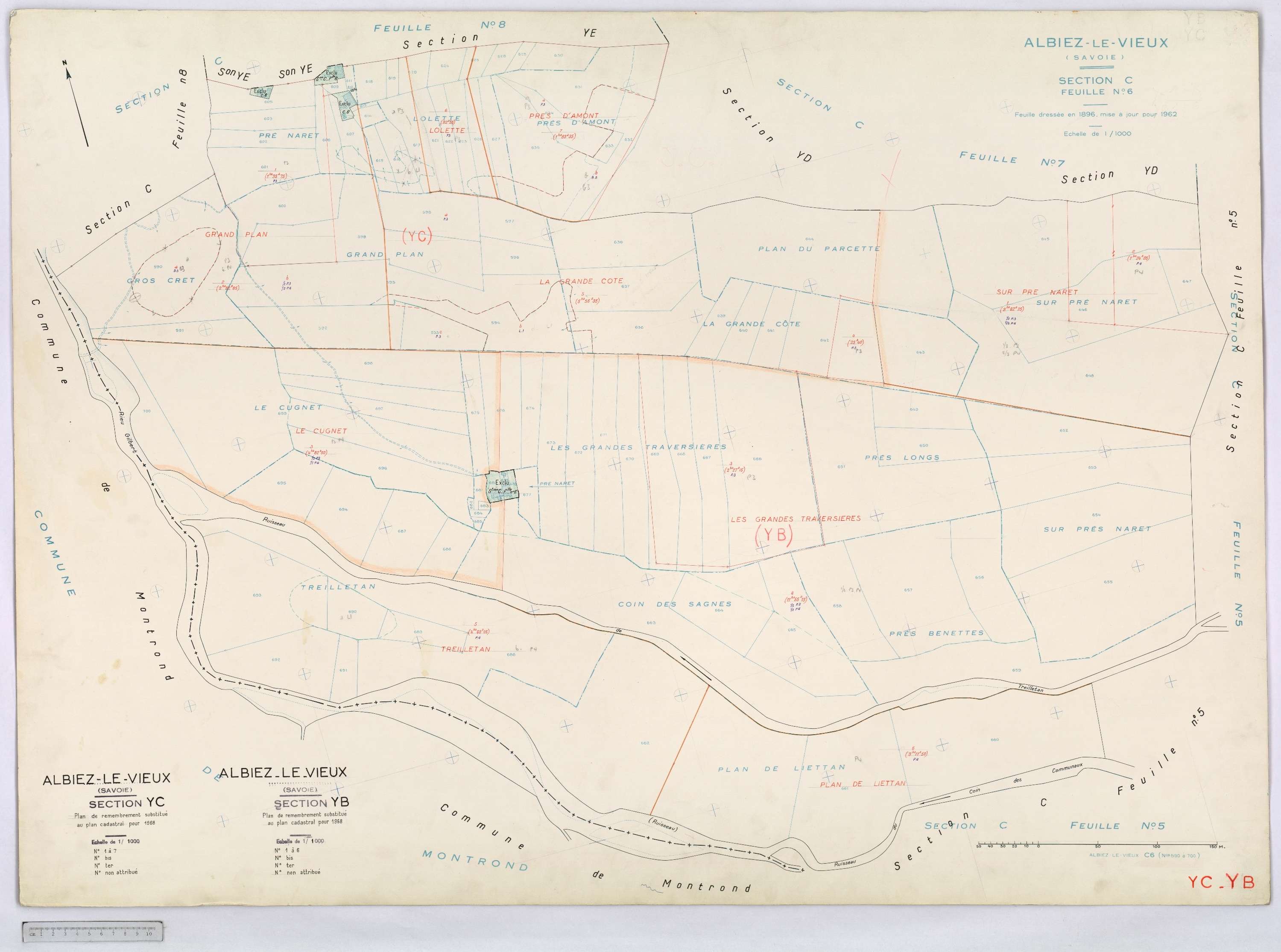 Albiez-Montrond - Cadastre remembré (1968).