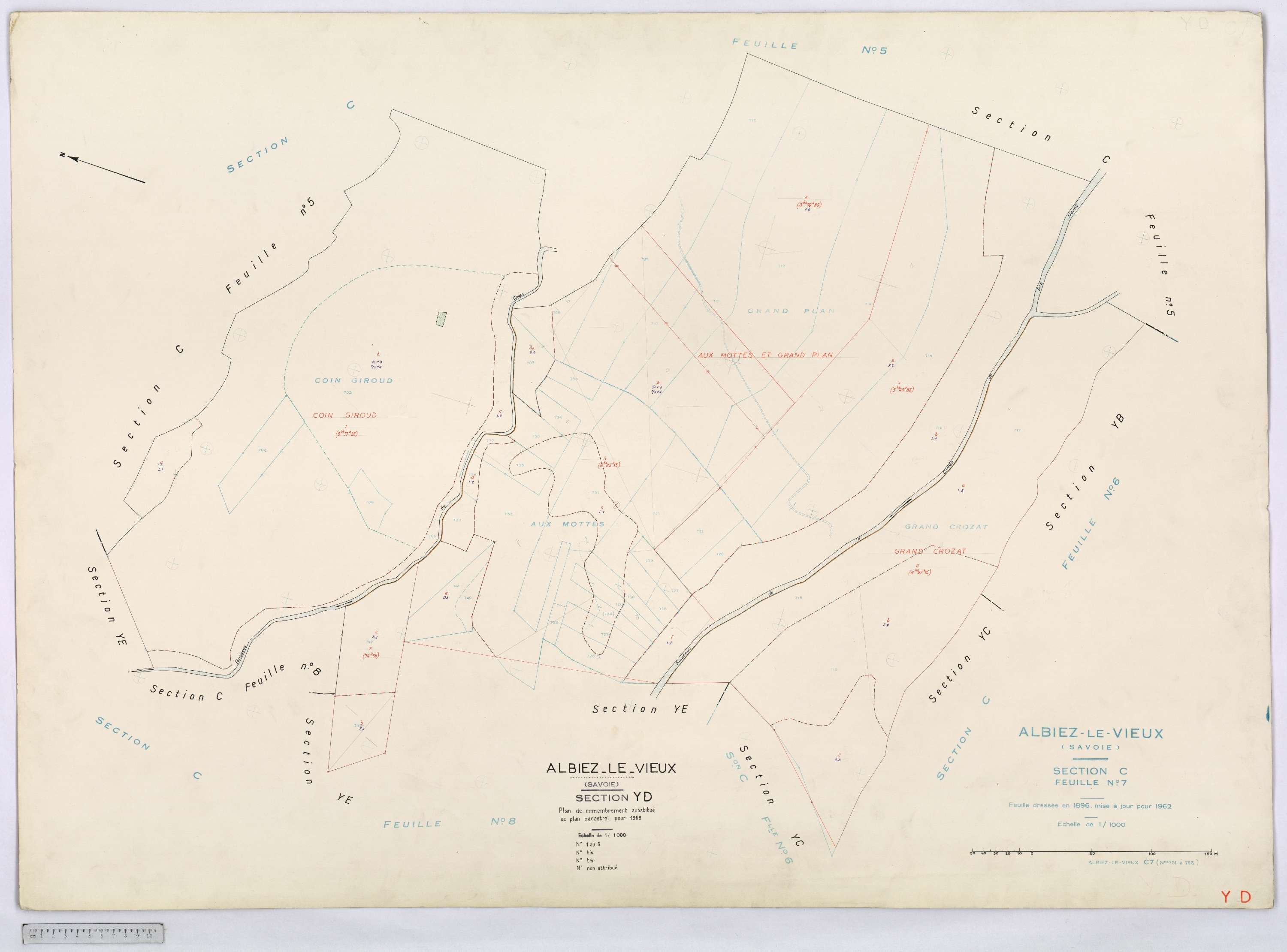 Albiez-Montrond - Cadastre remembré (1968).