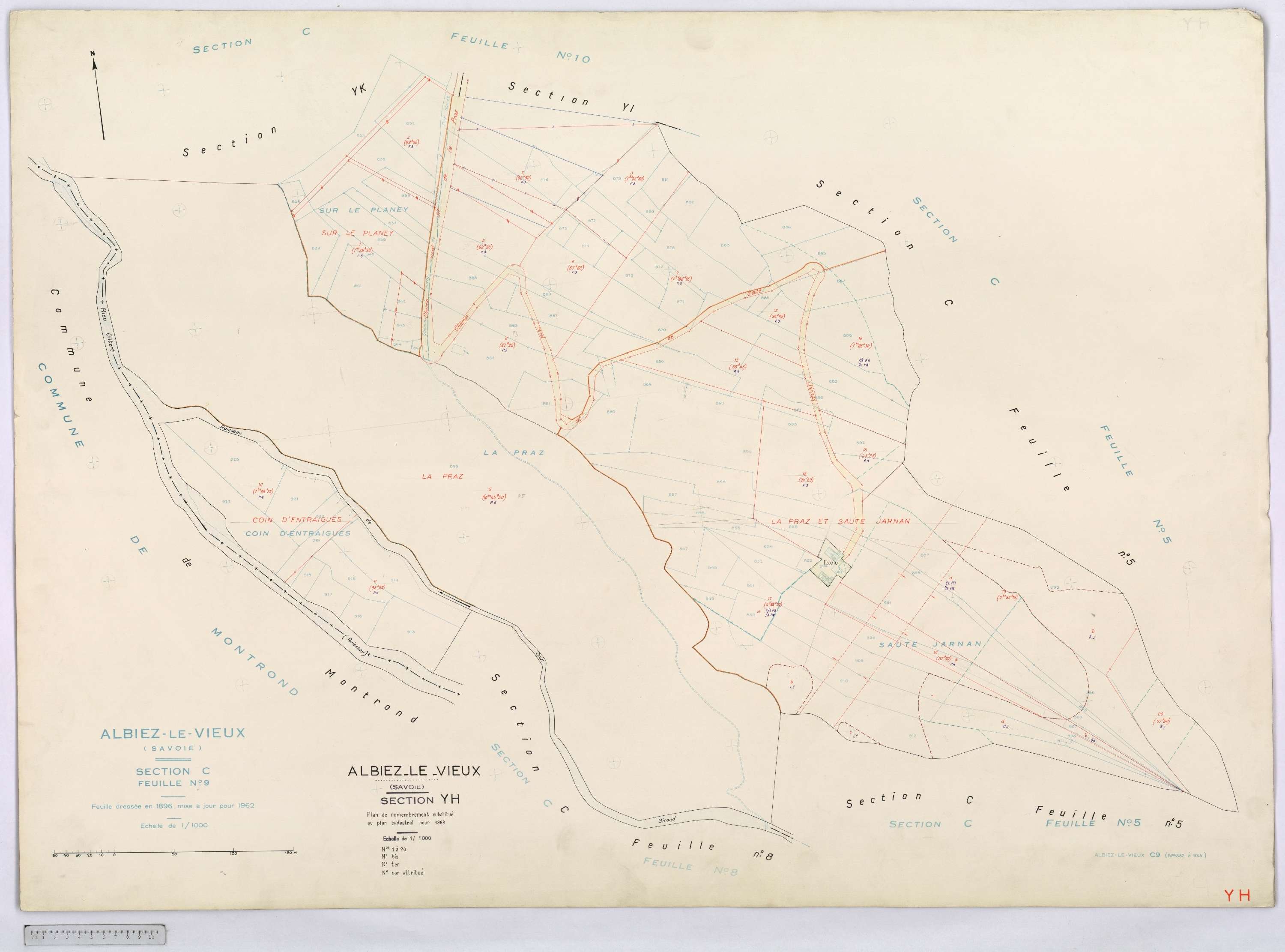 Albiez-Montrond - Cadastre remembré (1968).