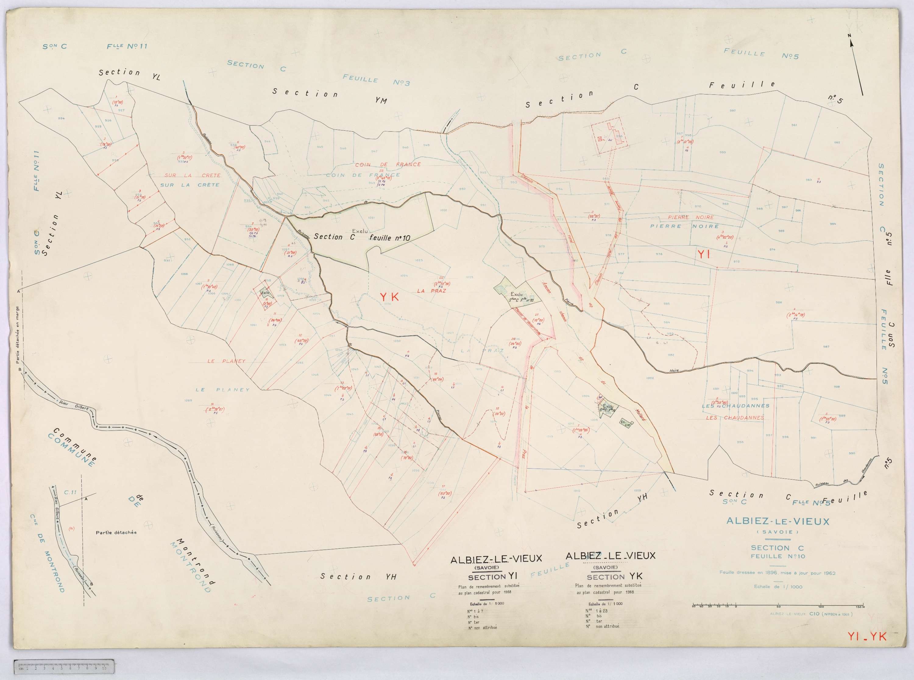 Albiez-Montrond - Cadastre remembré (1968).