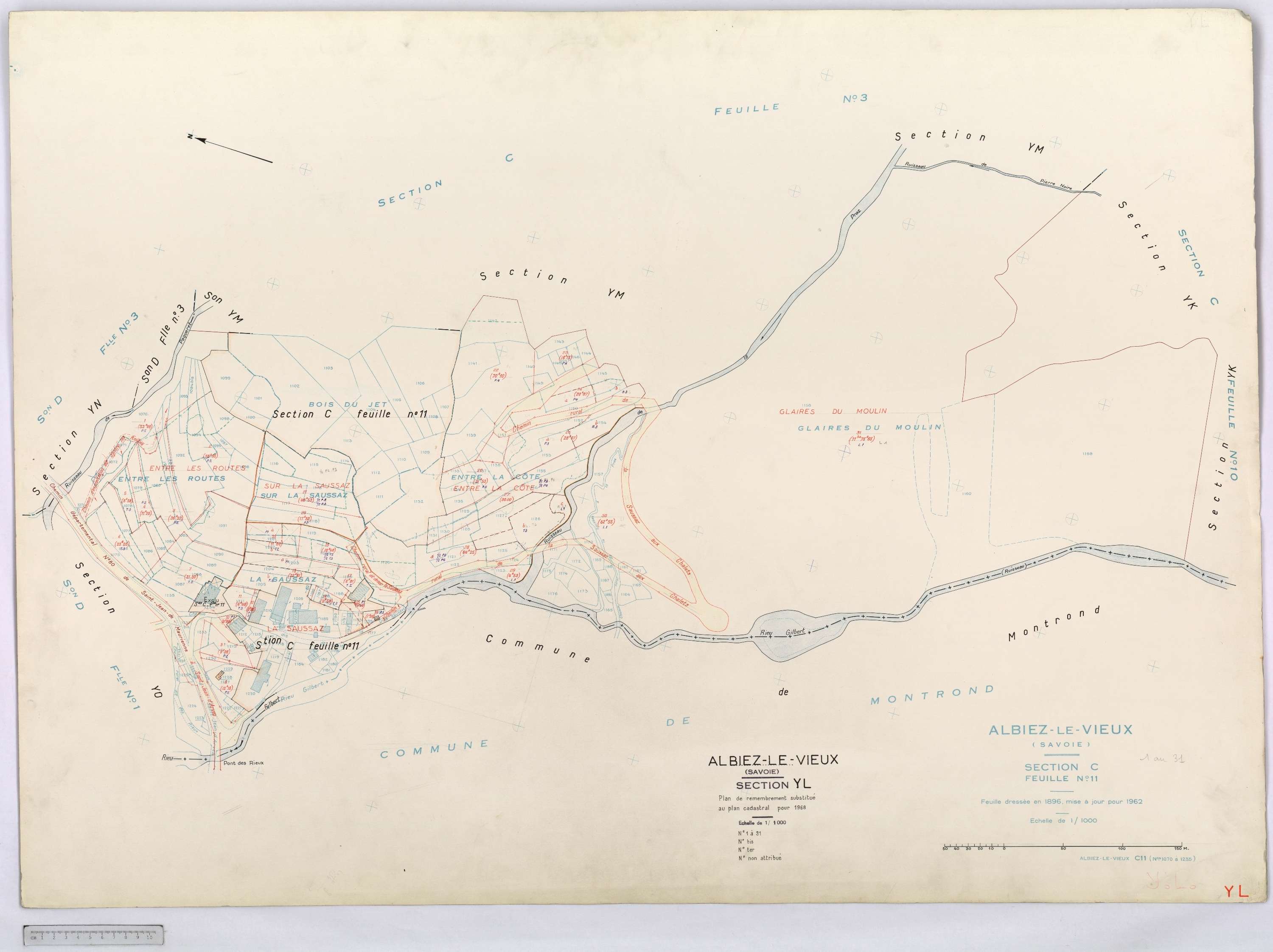 Albiez-Montrond - Cadastre remembré (1968).