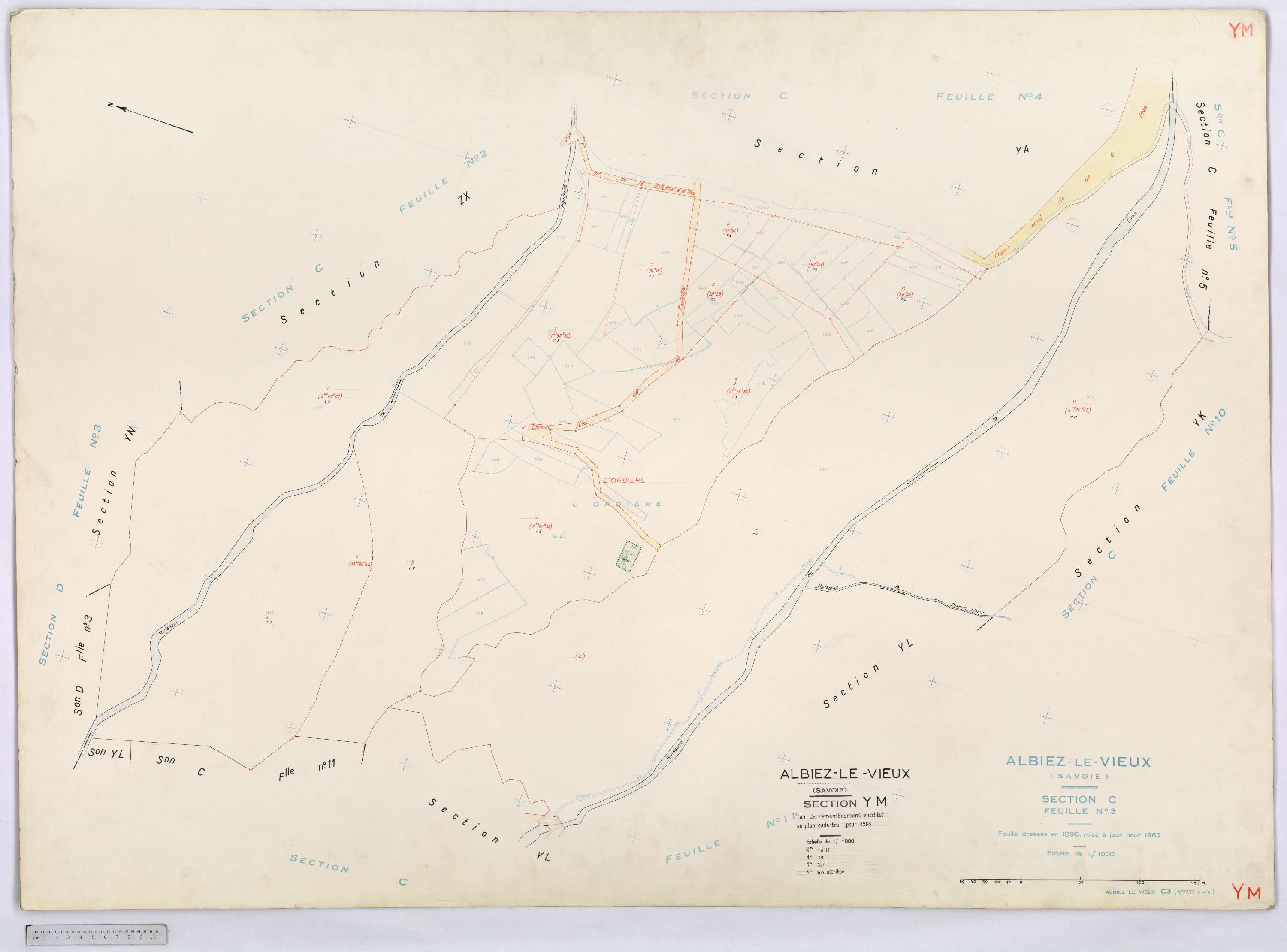 Albiez-Montrond - Cadastre remembré (1968).