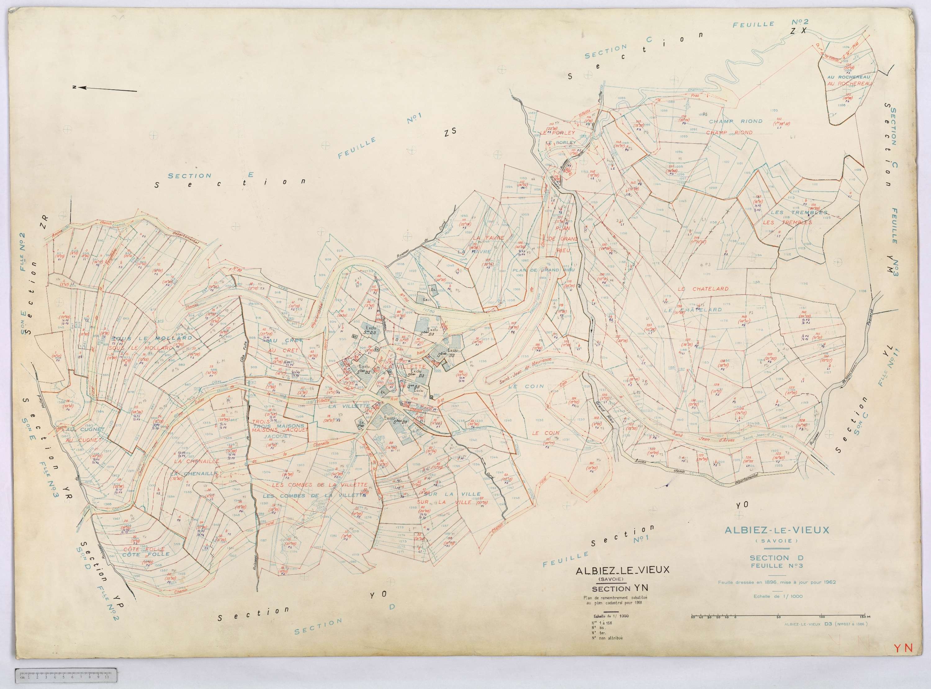 Albiez-Montrond - Cadastre remembré (1968).