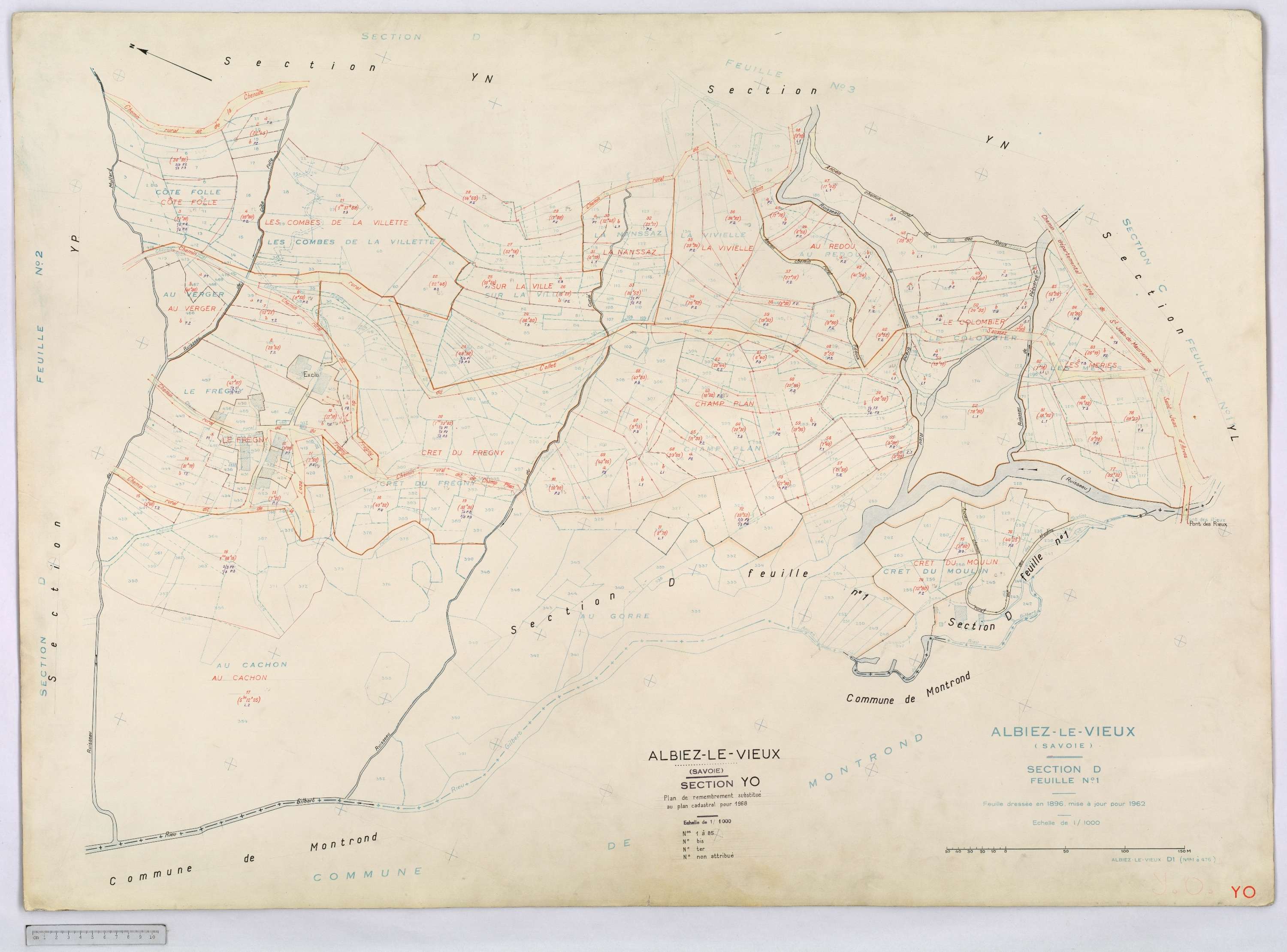 Albiez-Montrond - Cadastre remembré (1968).