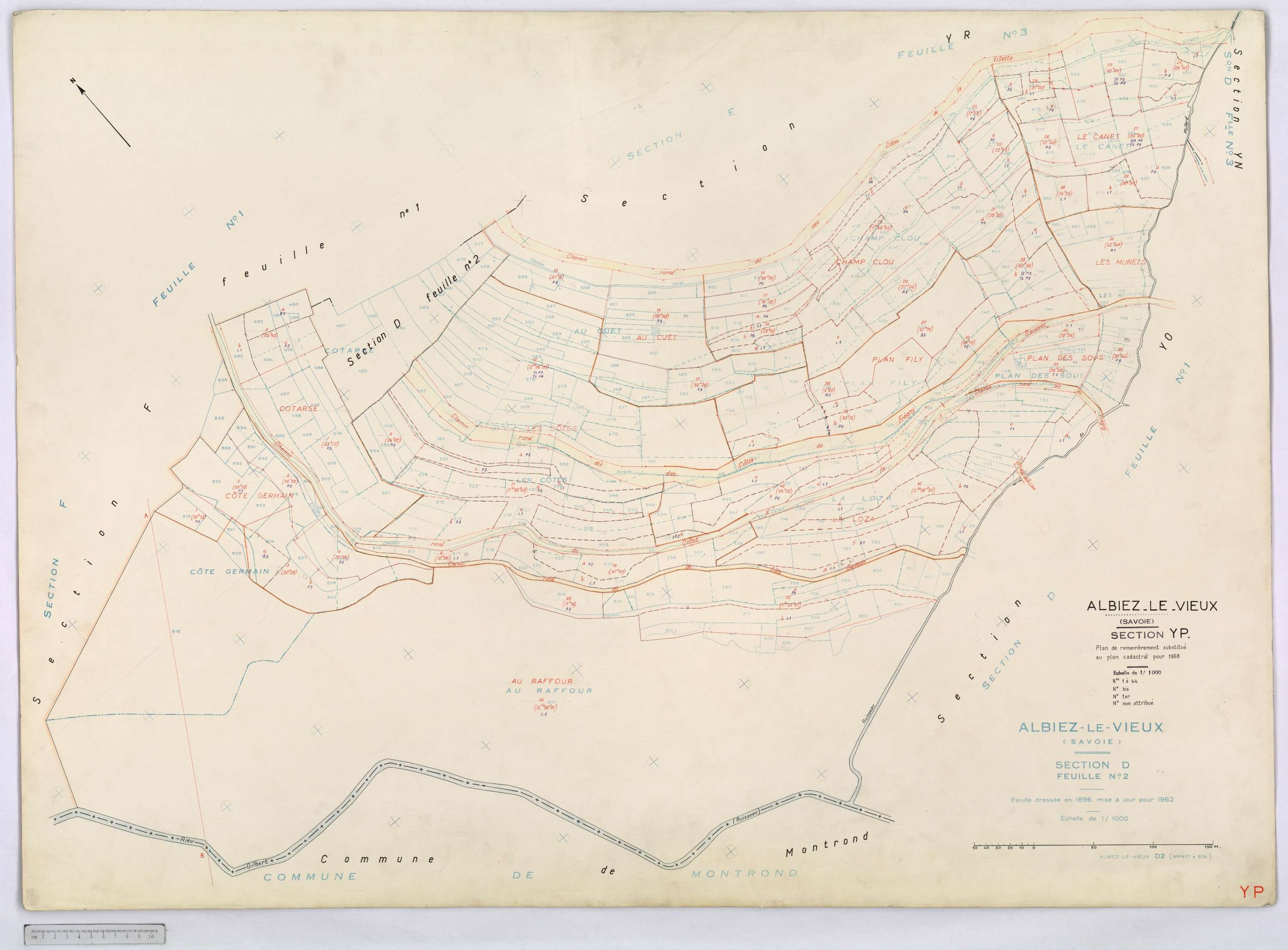 Albiez-Montrond - Cadastre remembré (1968).