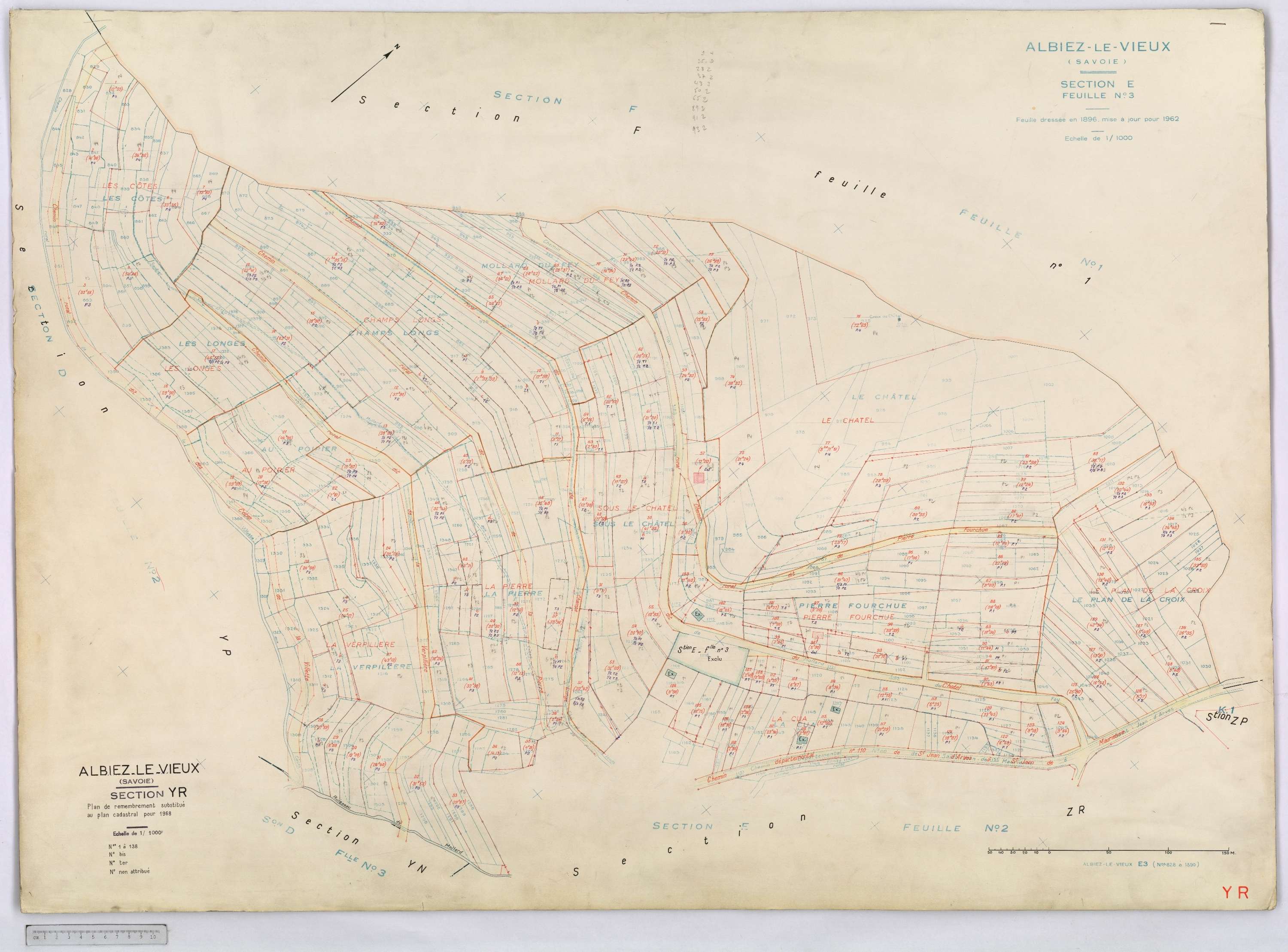 Albiez-Montrond - Cadastre remembré (1968).