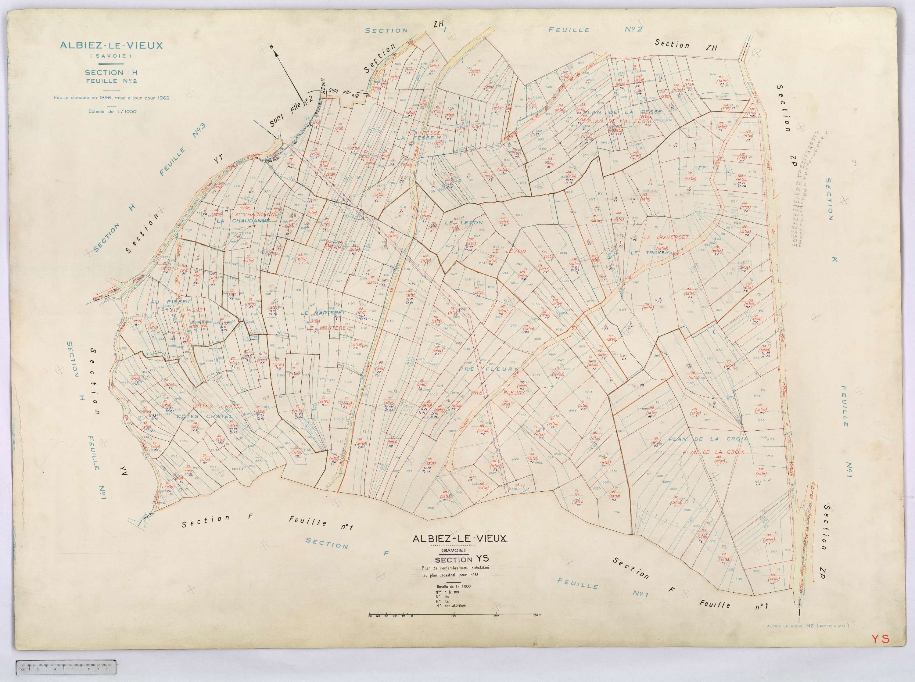 Albiez-Montrond - Cadastre remembré (1968).