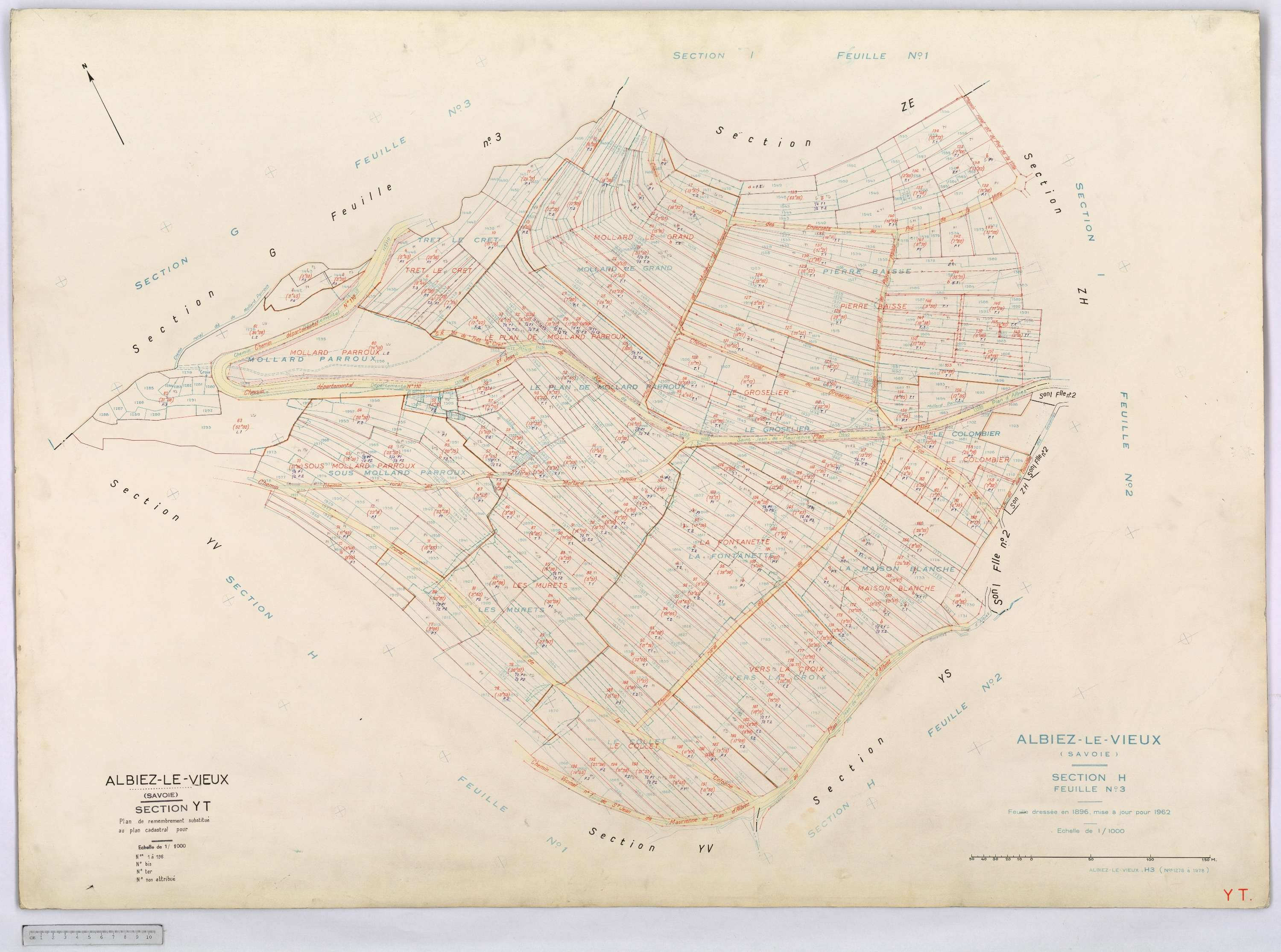 Albiez-Montrond - Cadastre remembré (1968).