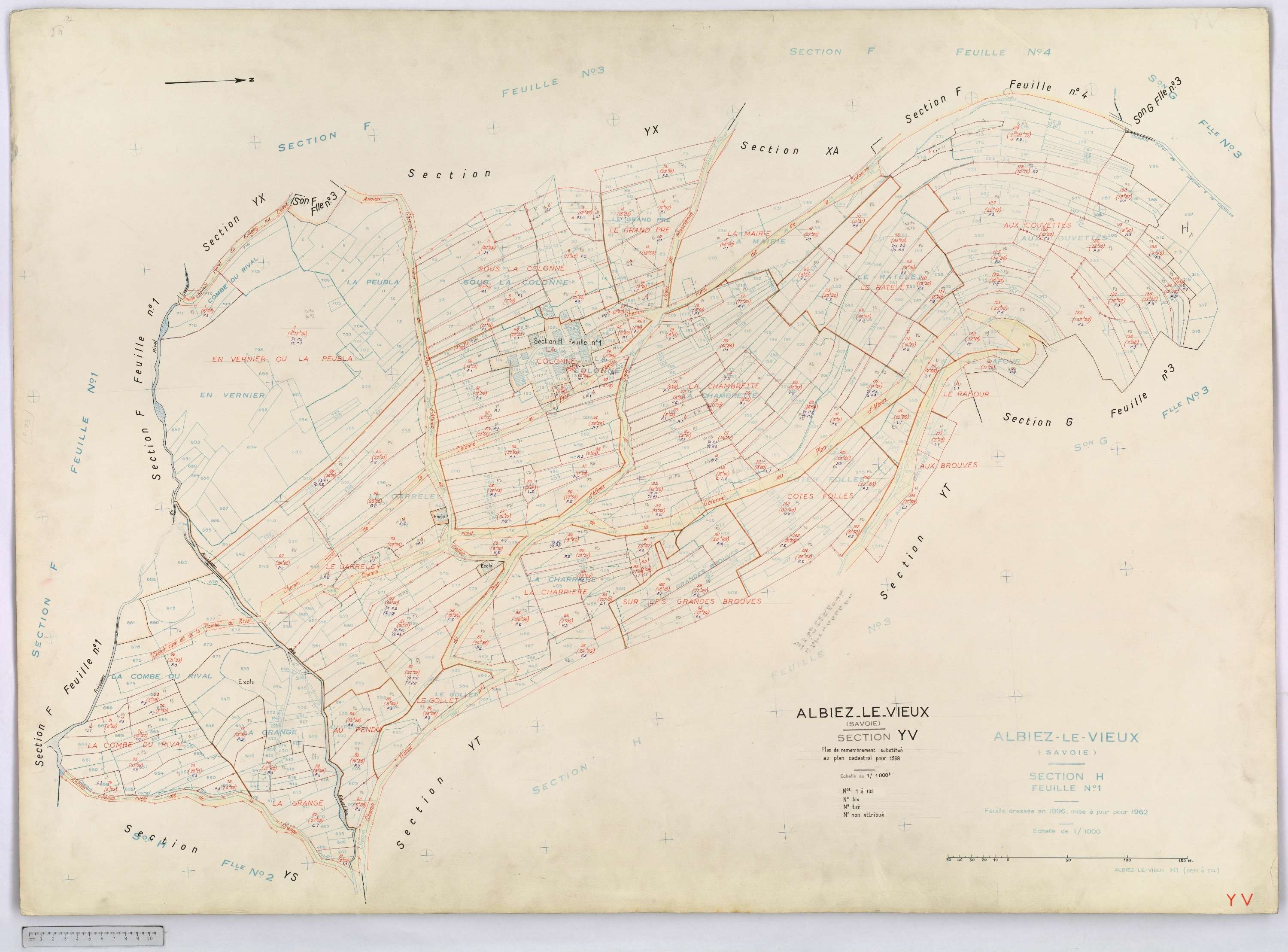 Albiez-Montrond - Cadastre remembré (1968).