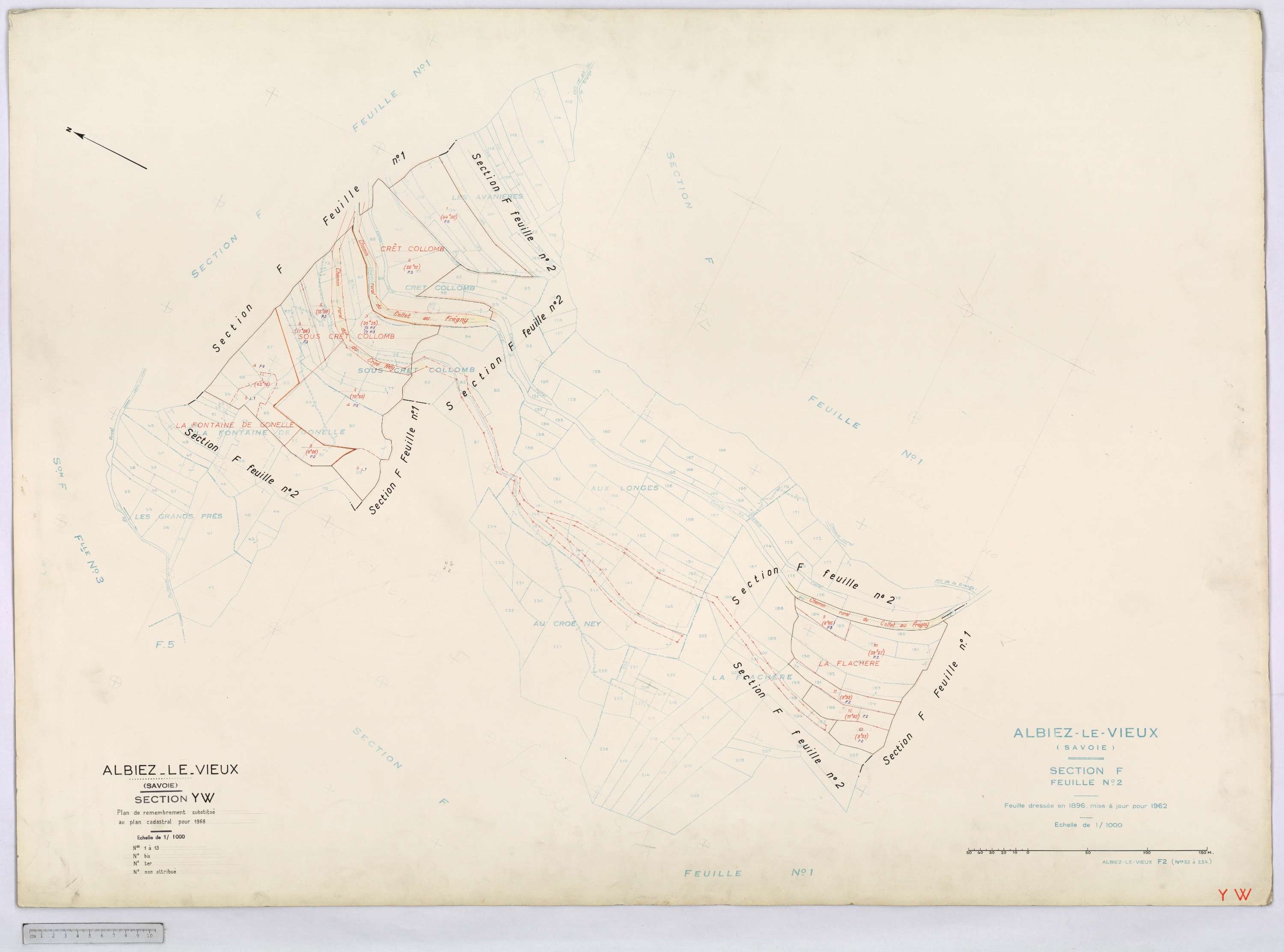 Albiez-Montrond - Cadastre remembré (1968).